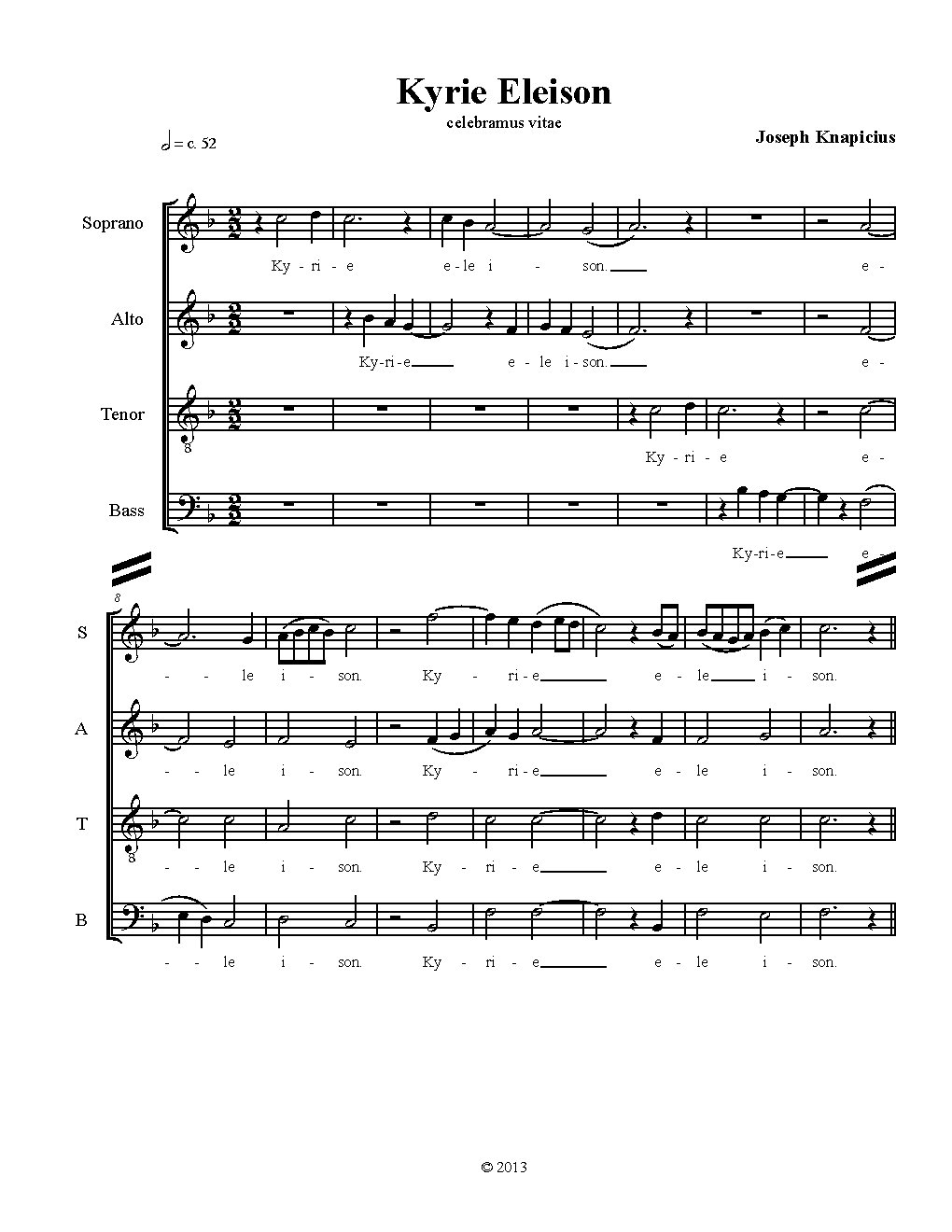 Kyrie Eleison celebramus vitae