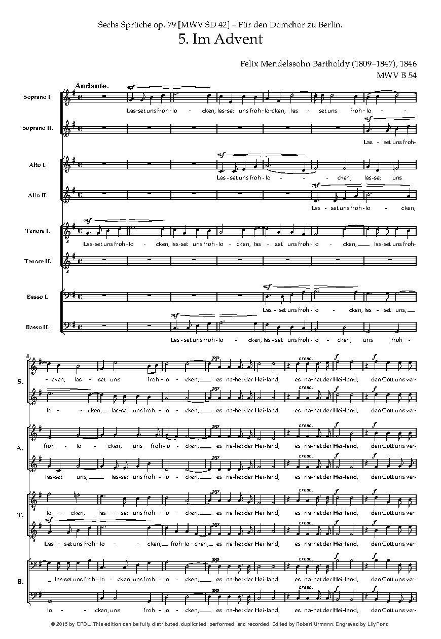 Im Advent, Op. 79, No. 5