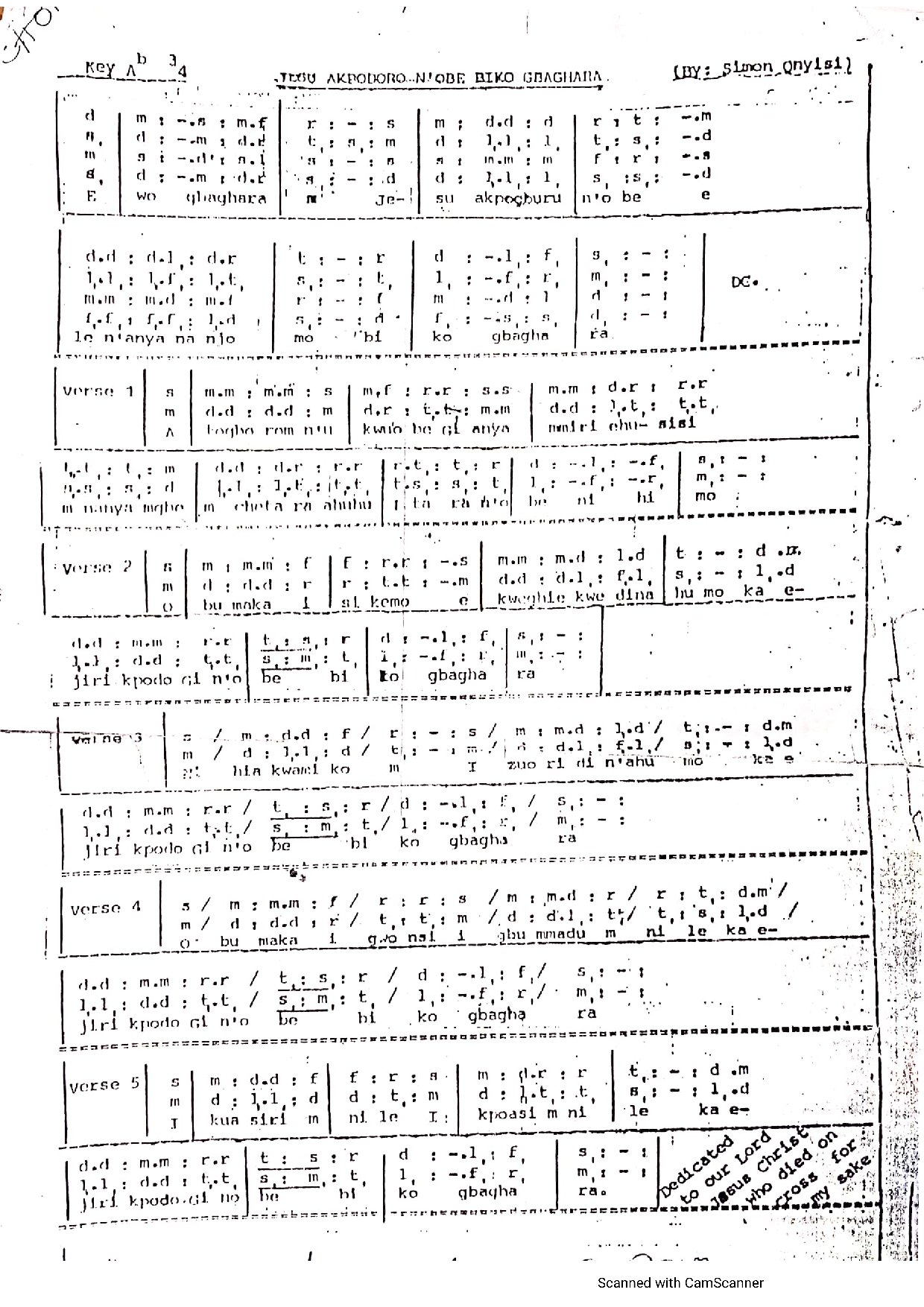 Jesu Akpodoro N Obe Biko Gbaghara - Download Choir Script PDF