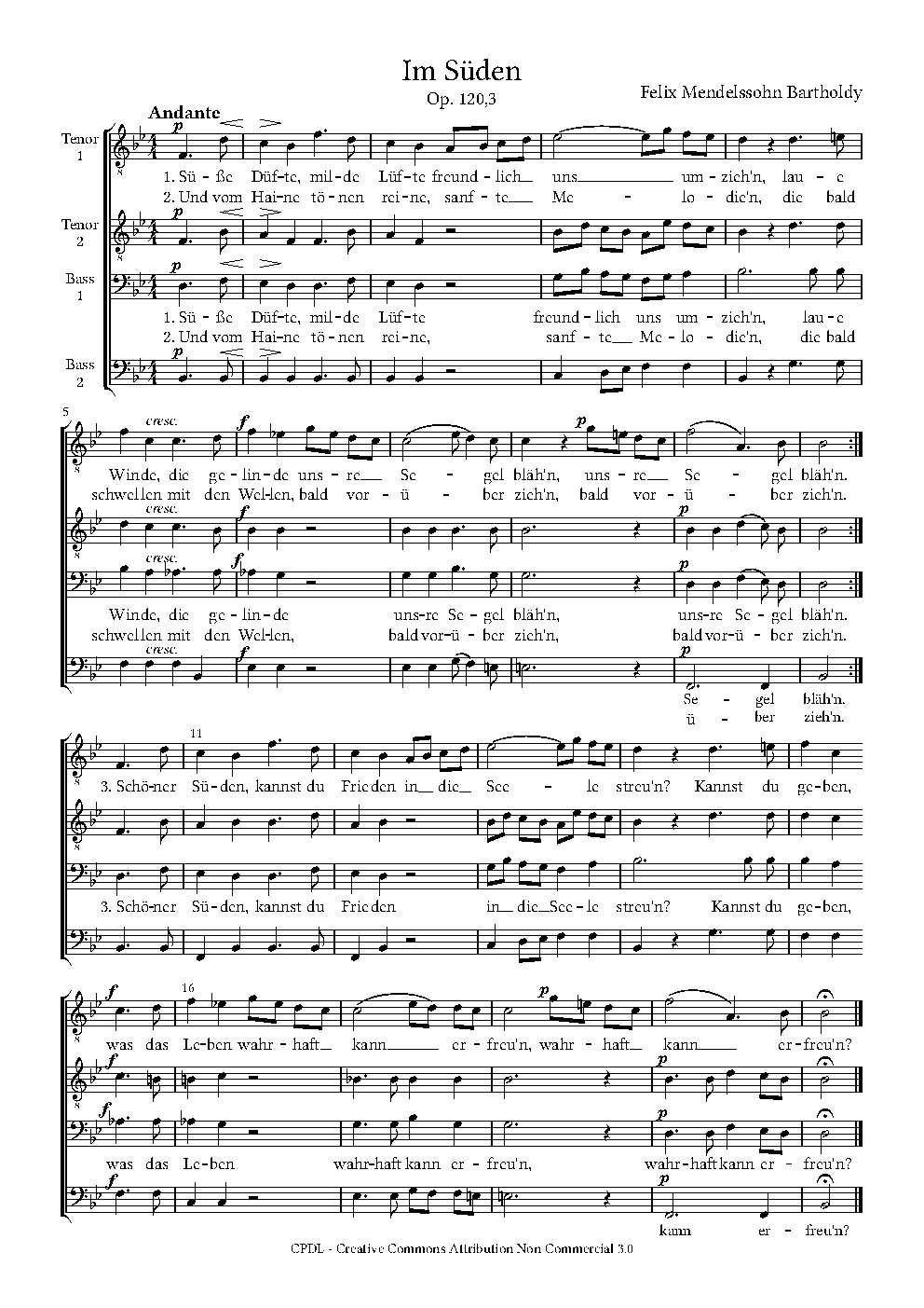 Im Süden, Op. 120, No. 3