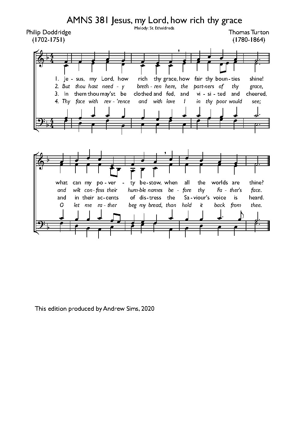 Jesus, my Lord, how rich thy grace