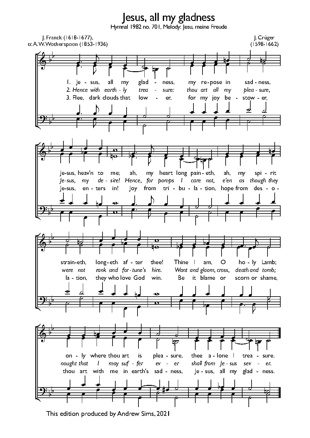 Jesus, all my gladness