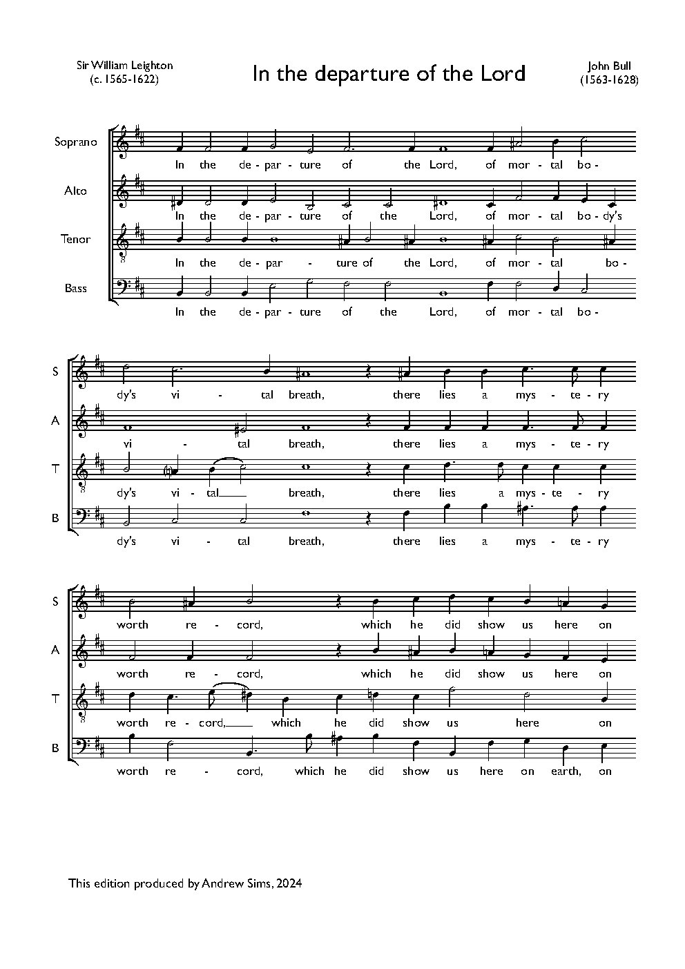 In the departure of the Lord