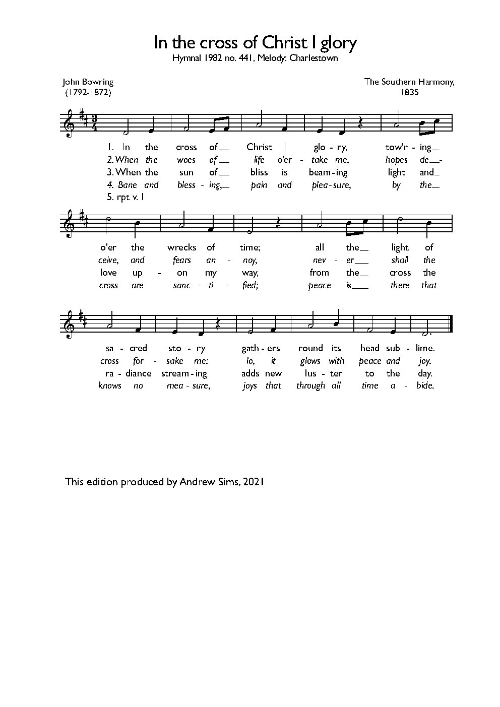 In the cross of Christ I glory
