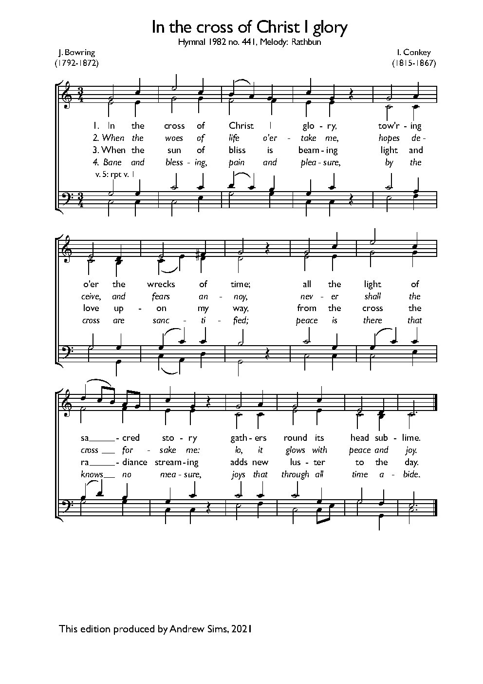 In the cross of Christ I glory