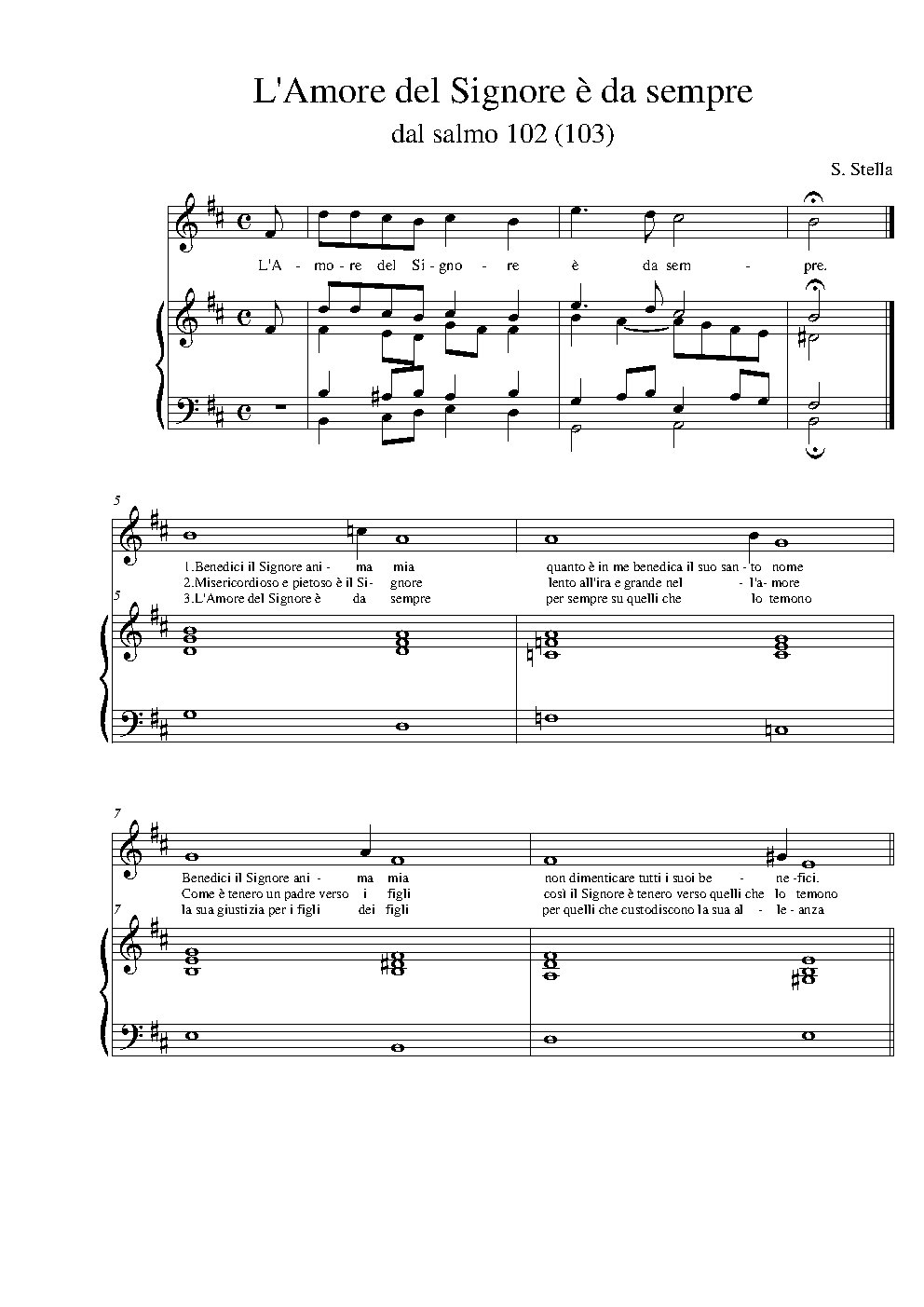 L'Amore del Signore è da sempre (psalm 102)