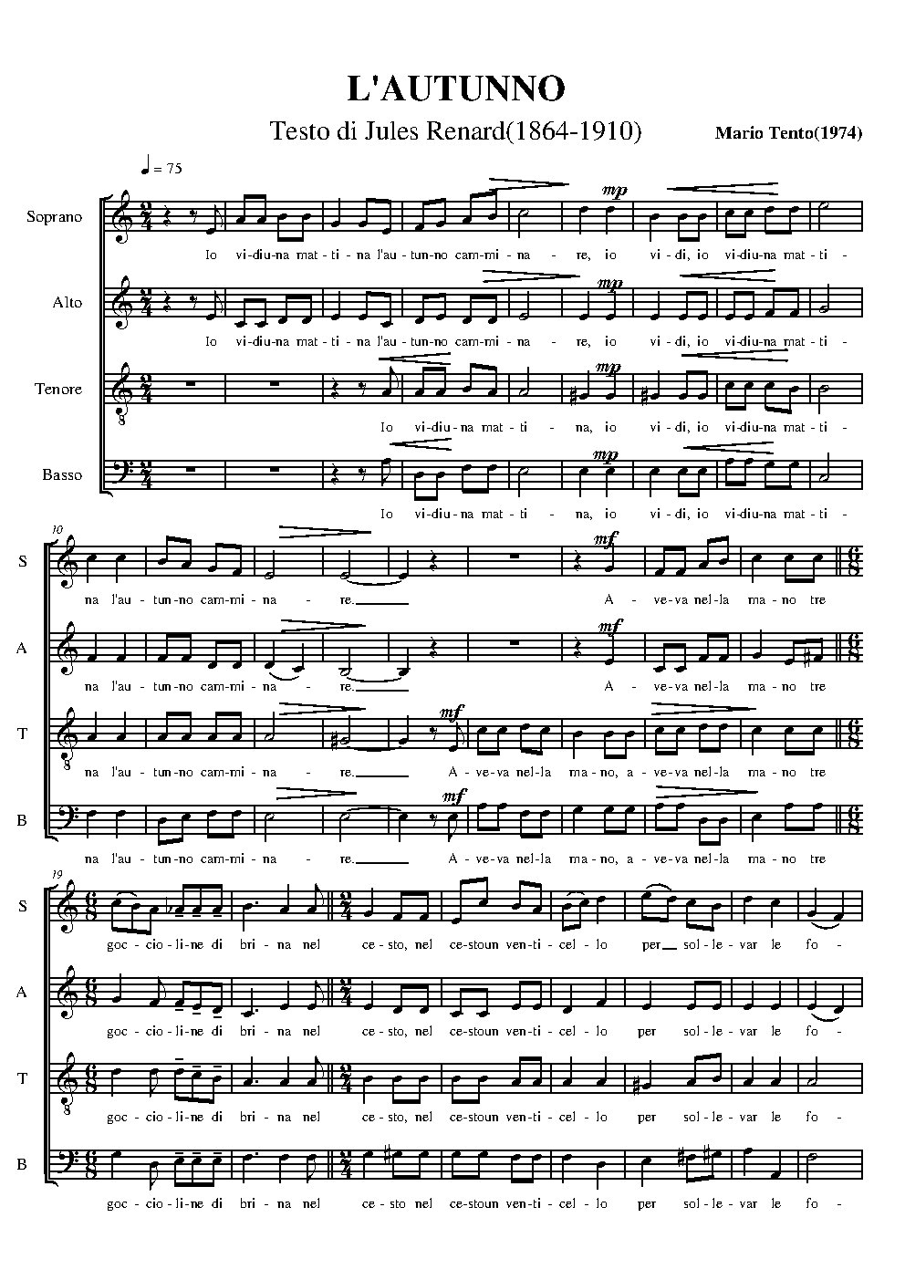 L'Autunno - Choir Script PDF Thumbnail