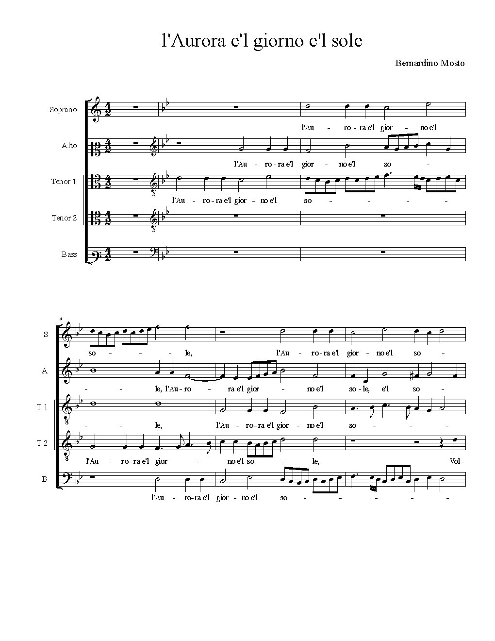 L'Aurora e'l giorno e'l sole