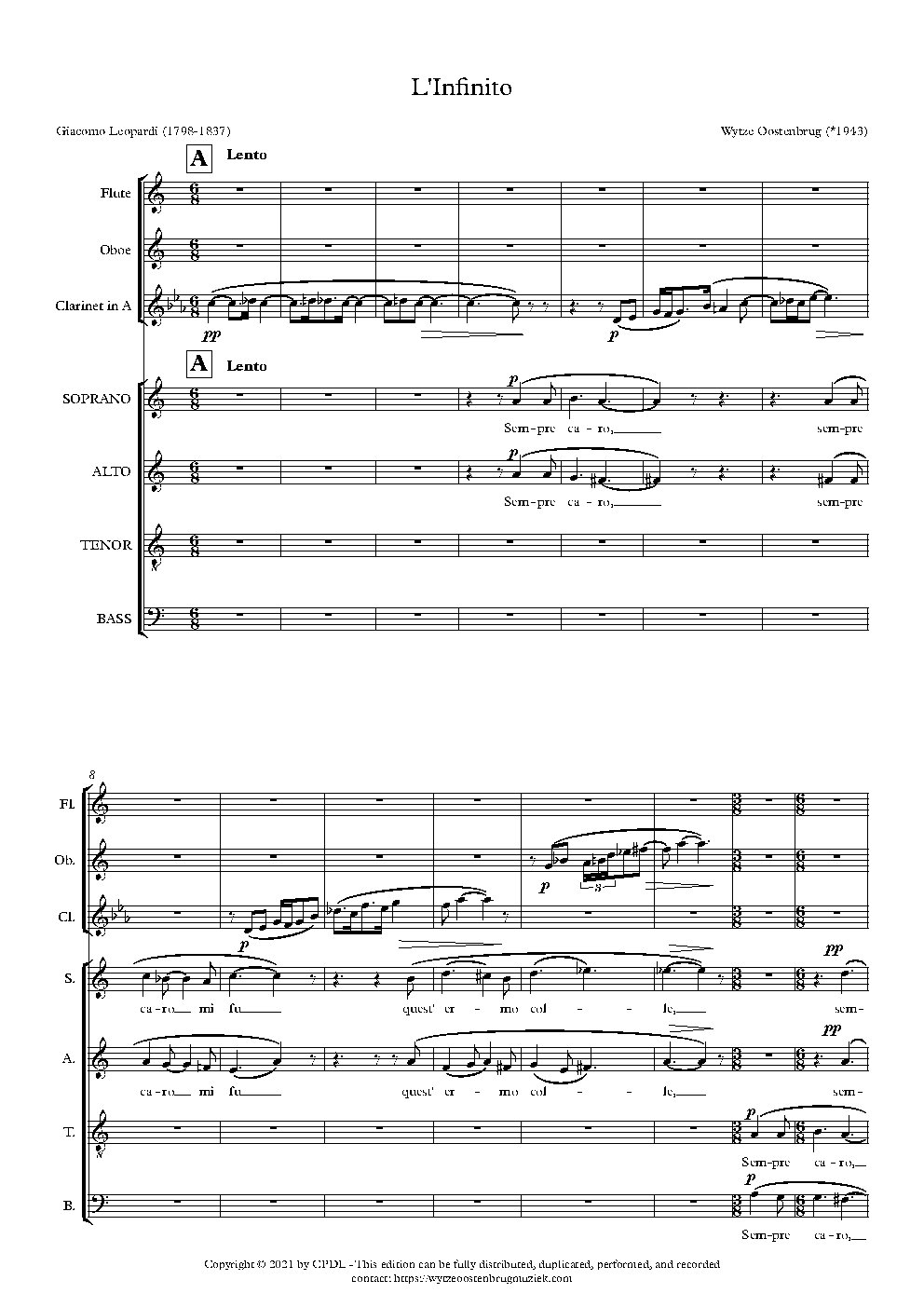 L'Infinito - Choir Script PDF Thumbnail