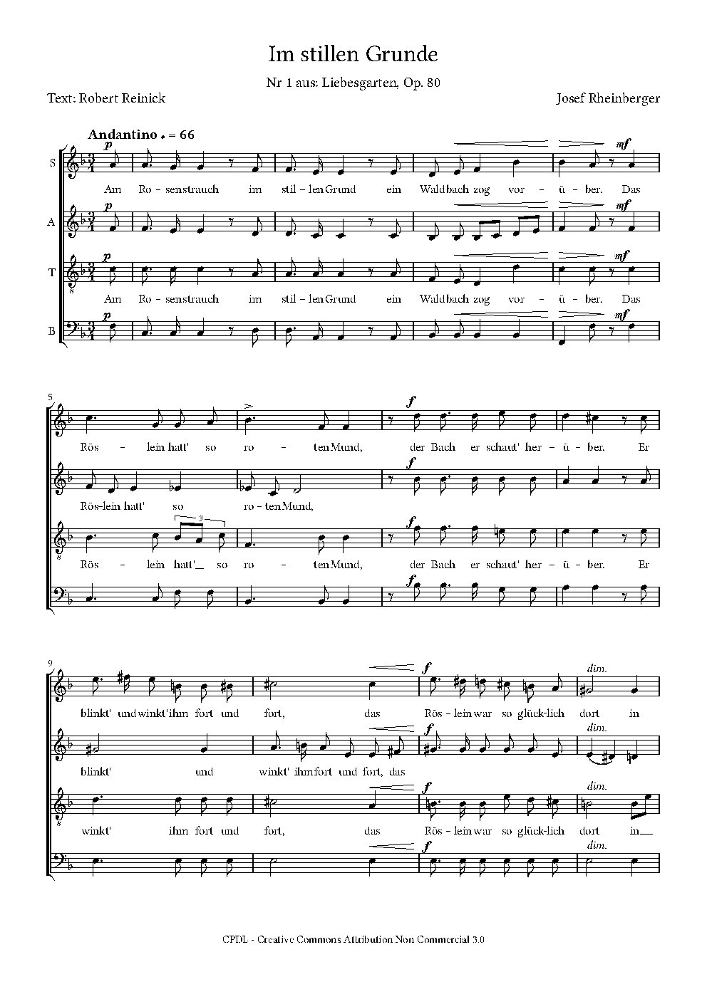 Im stillen Grunde, Op. 80, No. 1