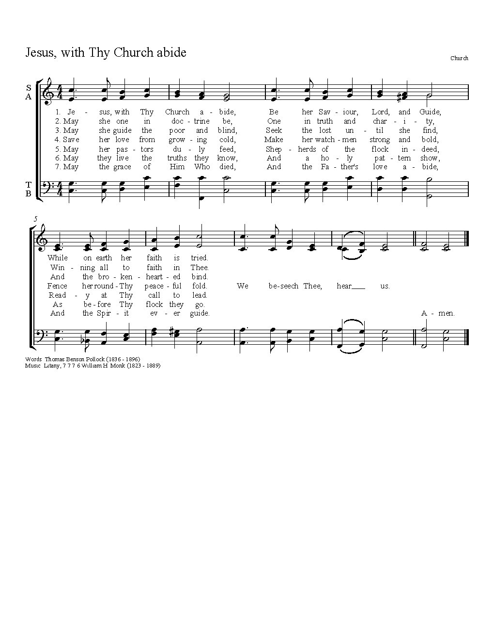 Jesus, with Thy Church abide