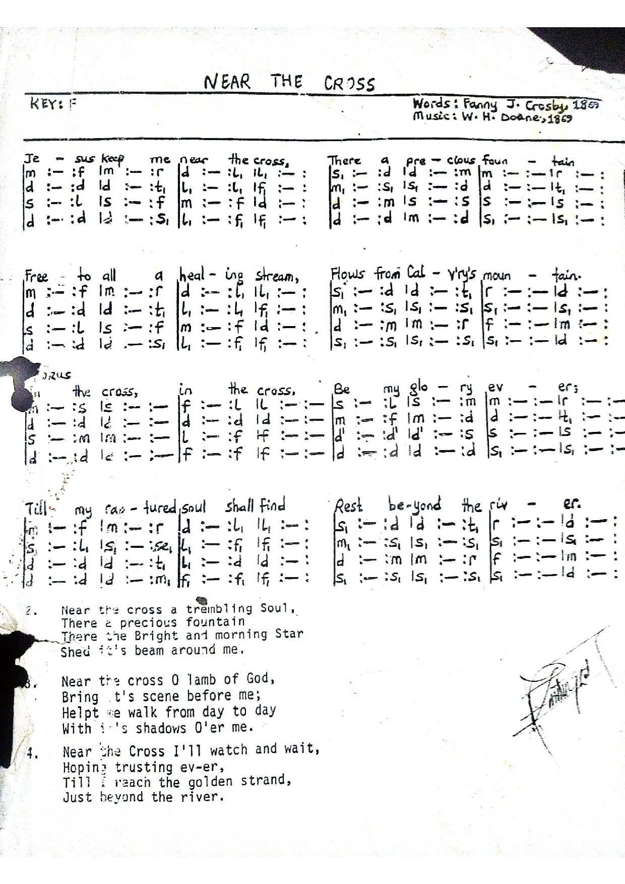 Jesus Keep Me Near The Cross - Download Choir Script PDF