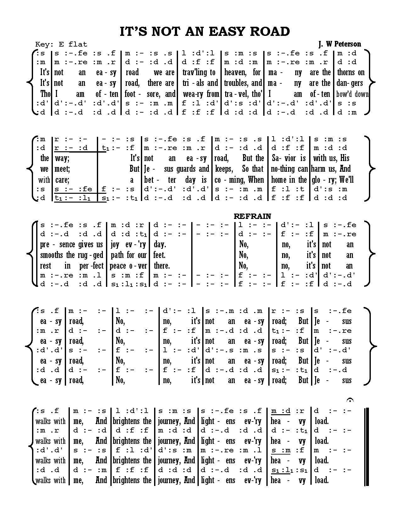 It S Not An Easy Road - Download Choir Script PDF