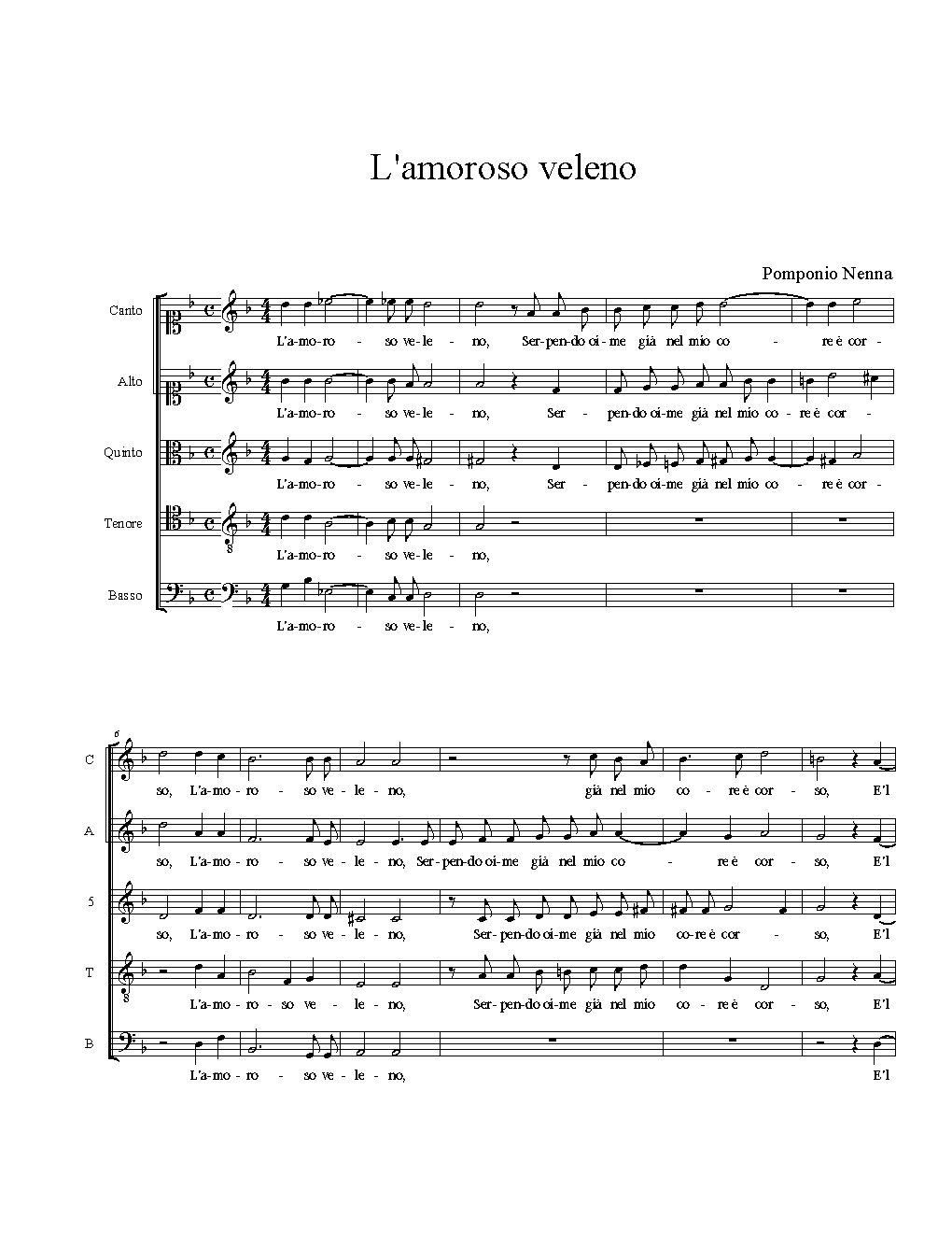 L'amoroso veleno - Choir Script PDF Thumbnail