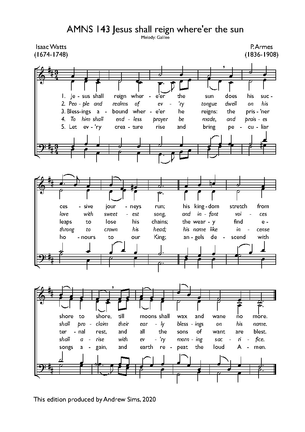 Jesus shall reign where'er the sun