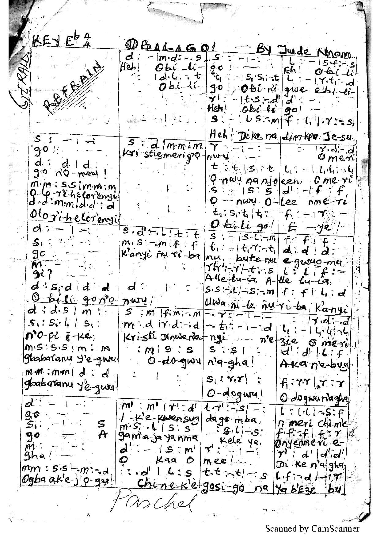 Obiligo (easter) By Jude Nnam - Download Choir Script PDF