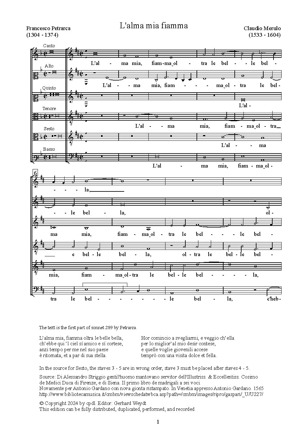 L'alma mia fiamma