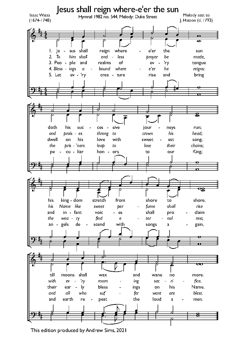 Jesus shall reign where-e’er the sun