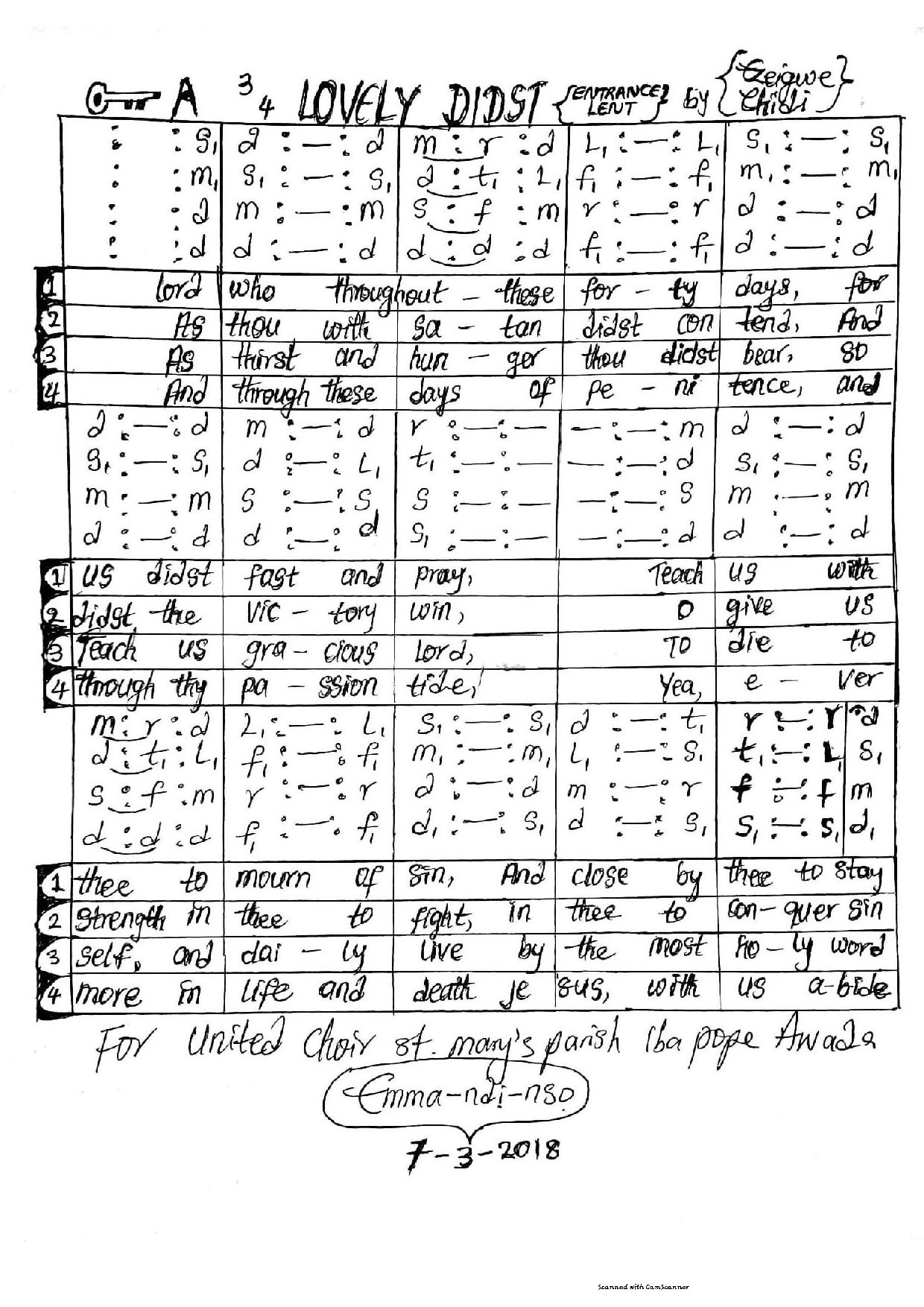Lovely Didst - Download Choir Script PDF