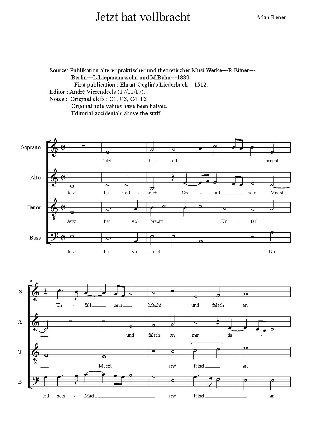 Jetzt hat vollbracht - Choir Script PDF Thumbnail