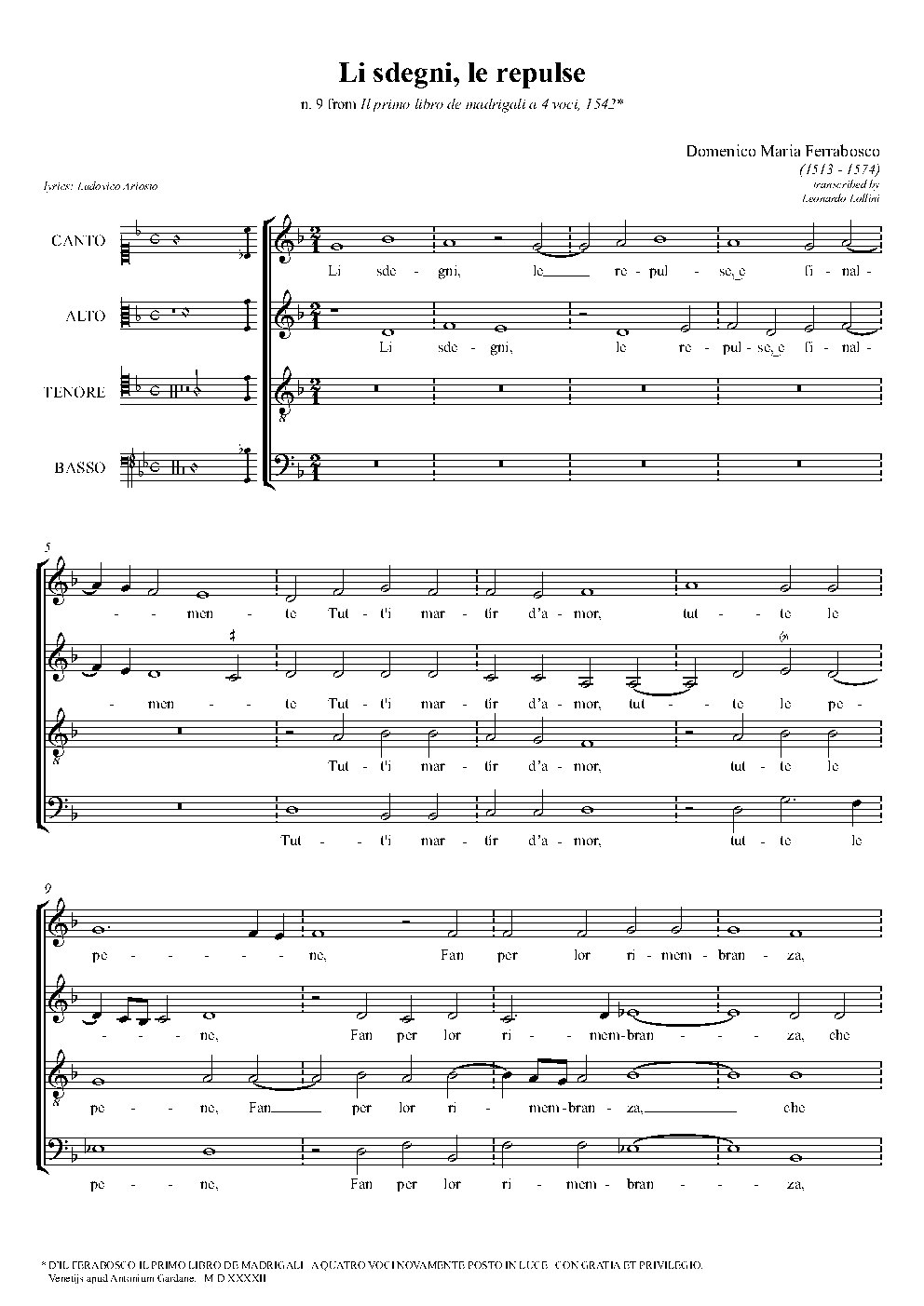 Li sdegni le repulse
