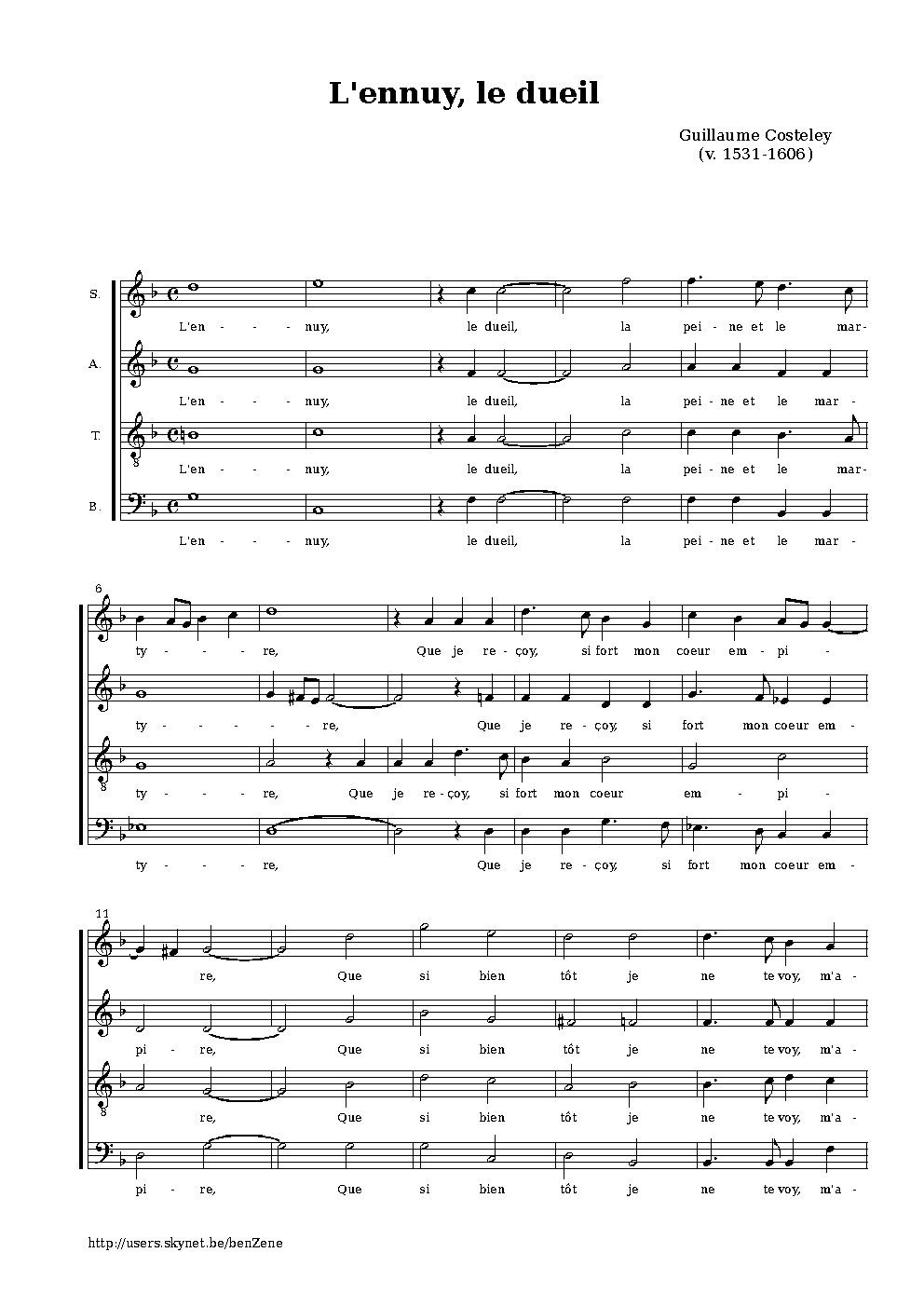 L'ennuy, le dueil