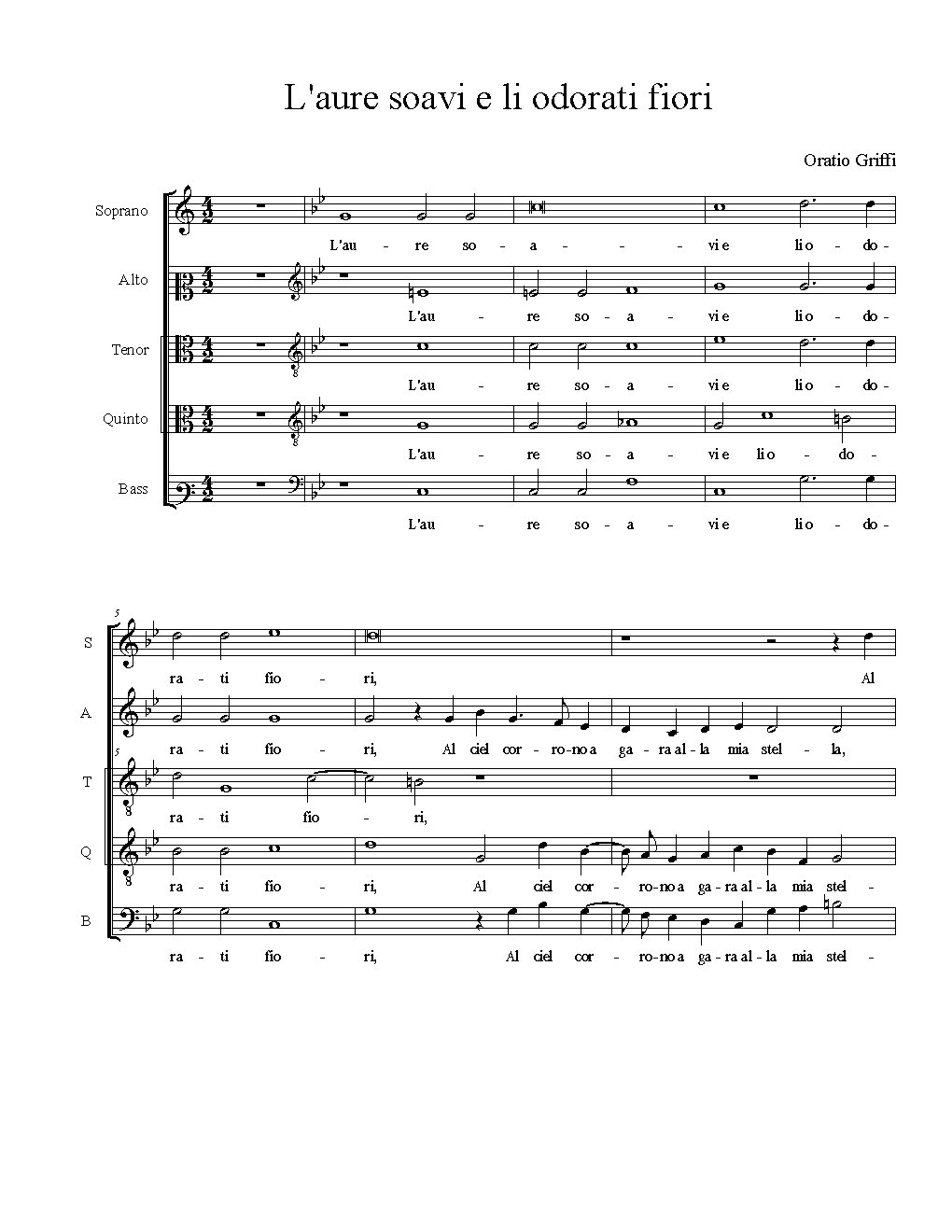 L'aure soavi e li odorati fiori