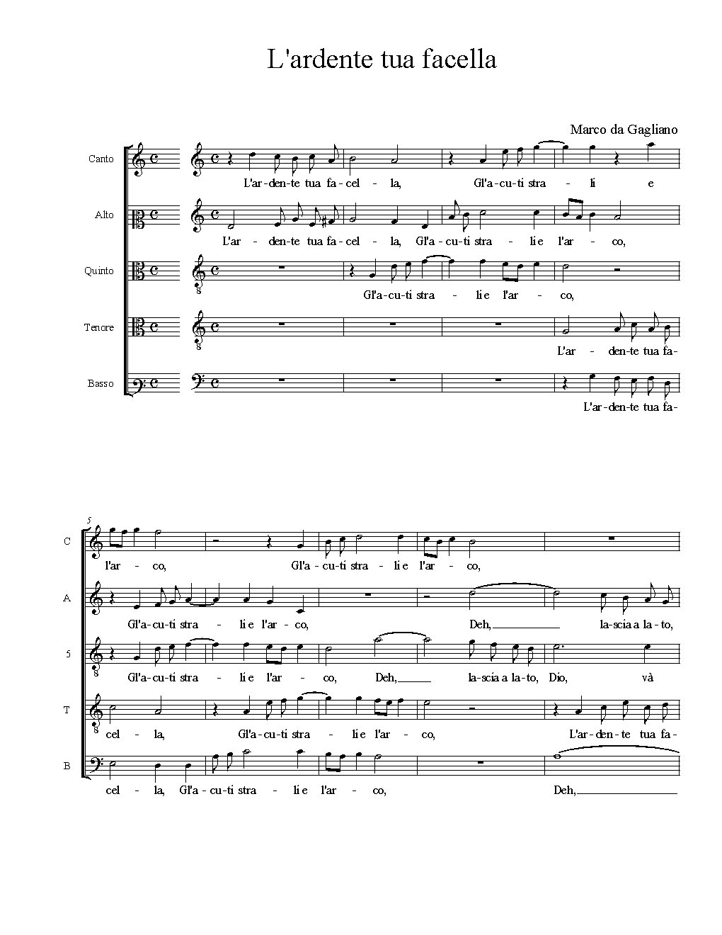 L'ardente tua facella