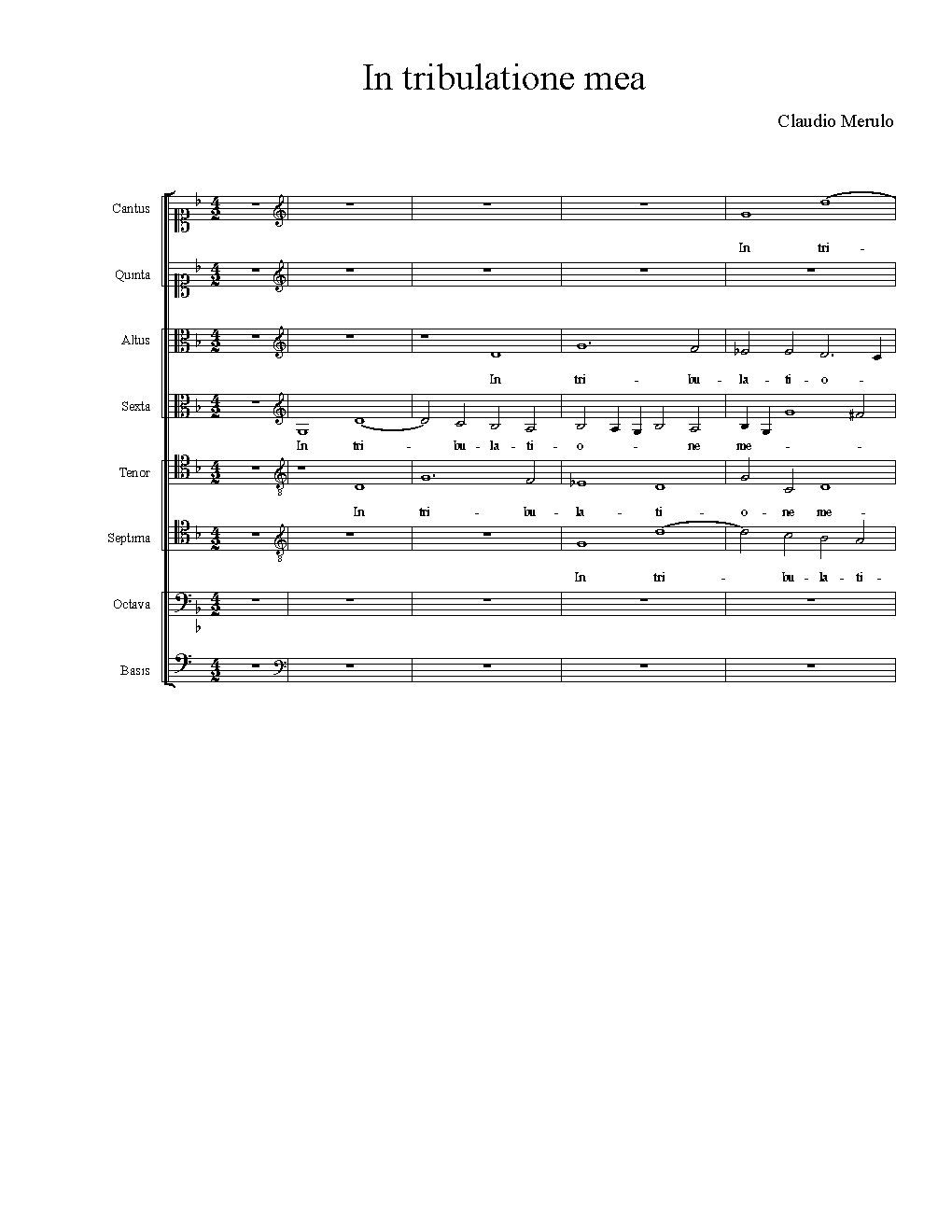 In tribulatione mea - Choir Script PDF Thumbnail