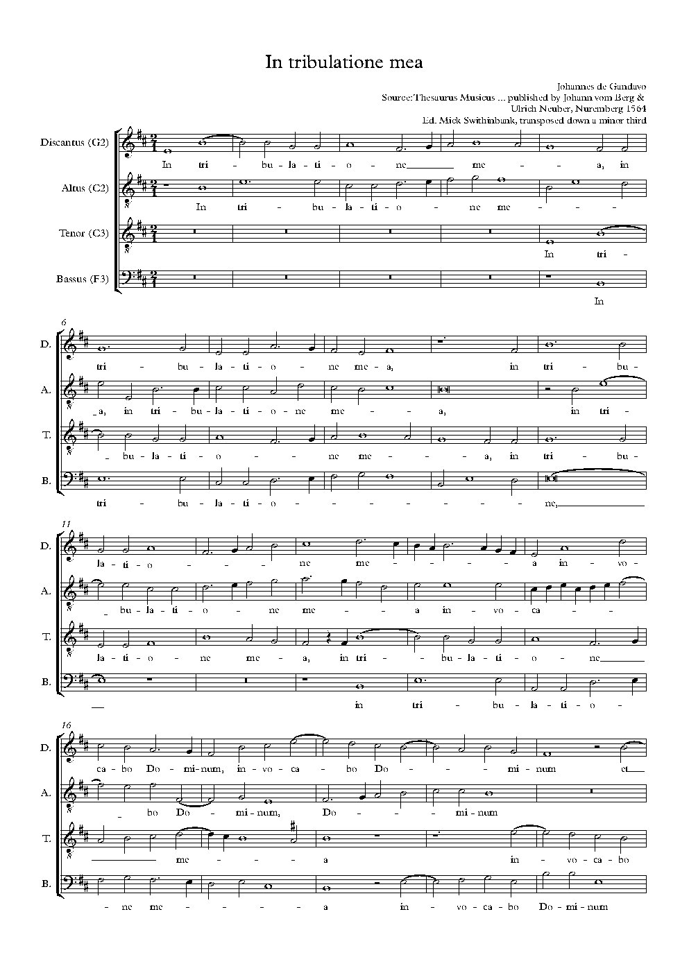 In tribulatione mea - Choir Script PDF Thumbnail