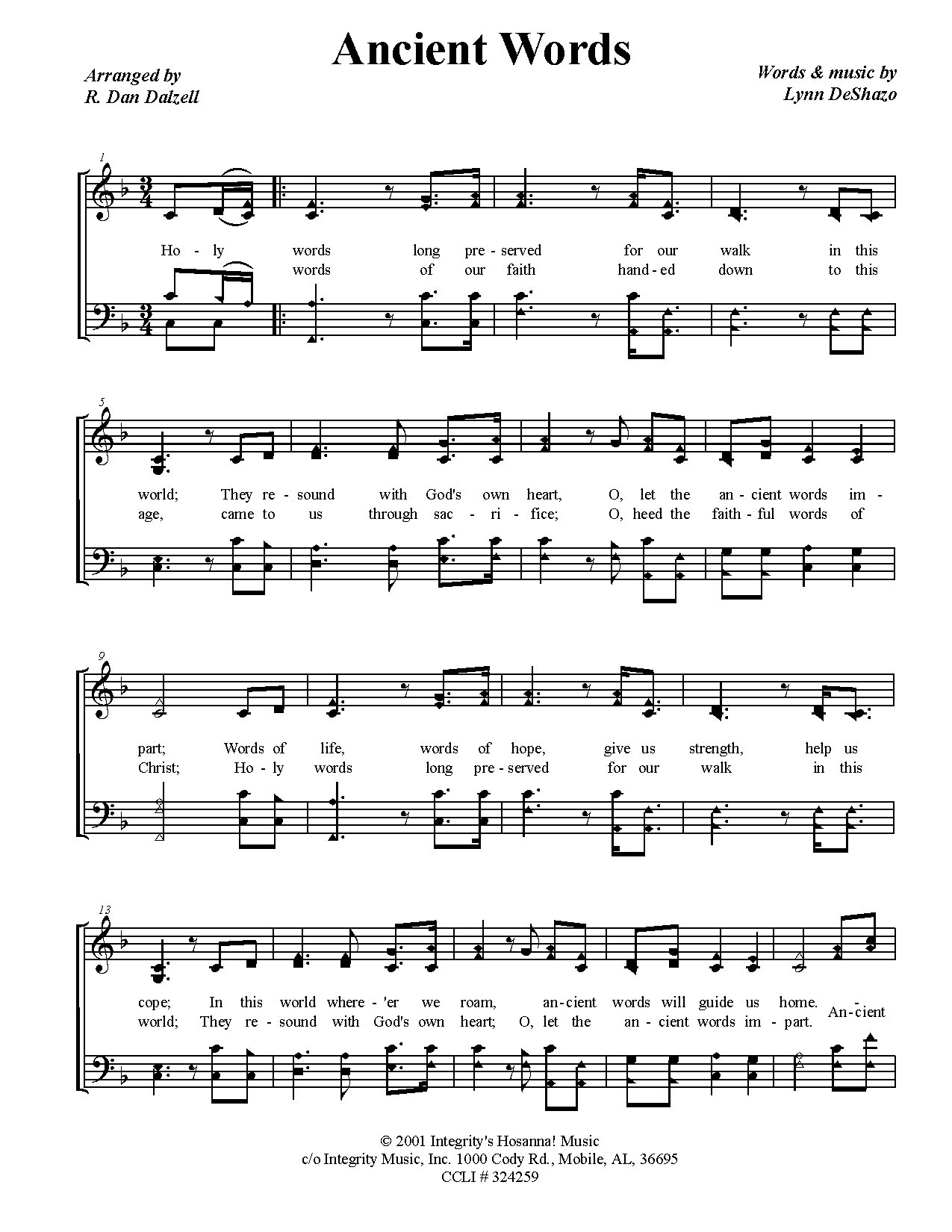 Ancient Words - Download Choir Script PDF