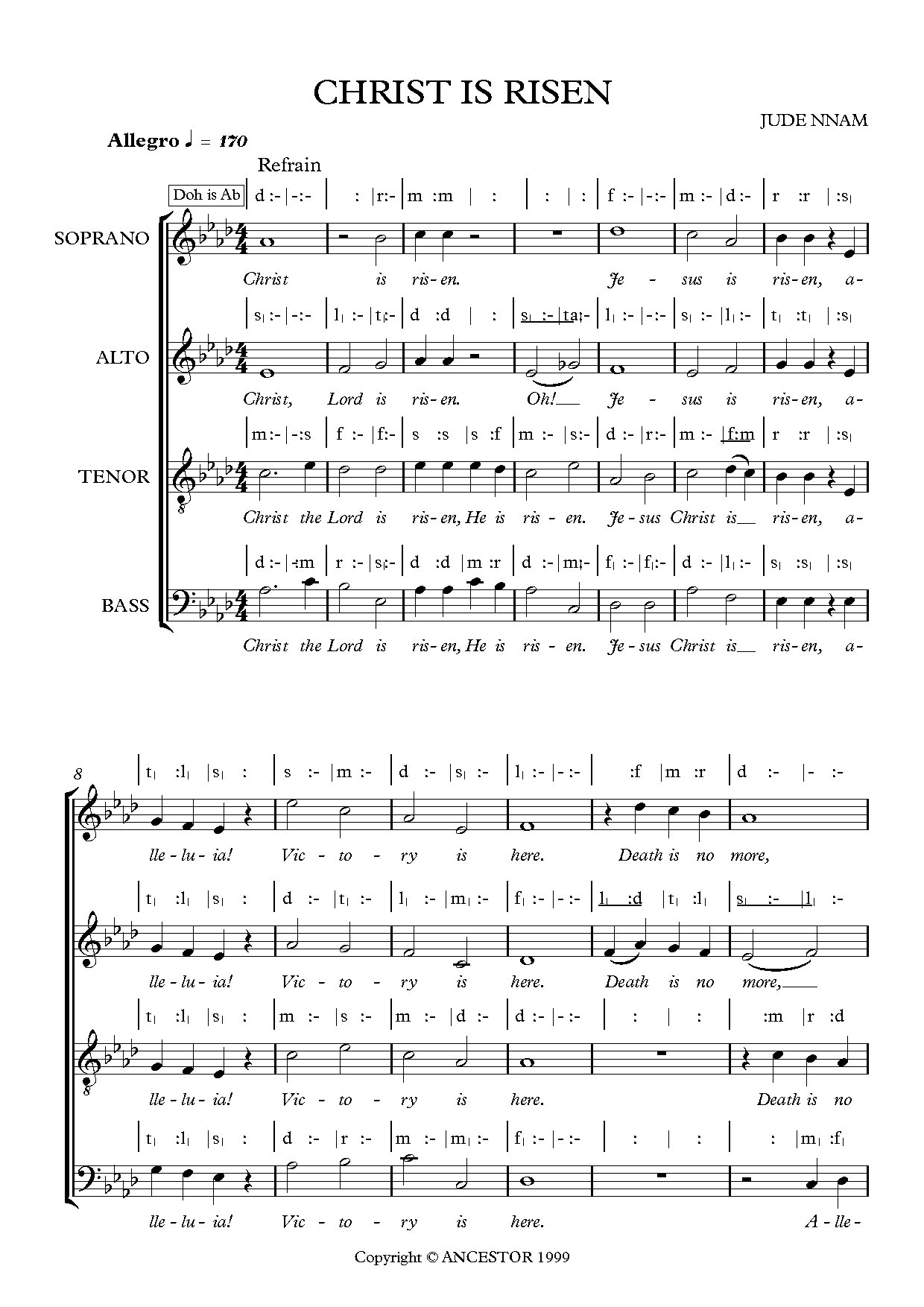 Christ Is Risen (easter) - Download Choir Script PDF