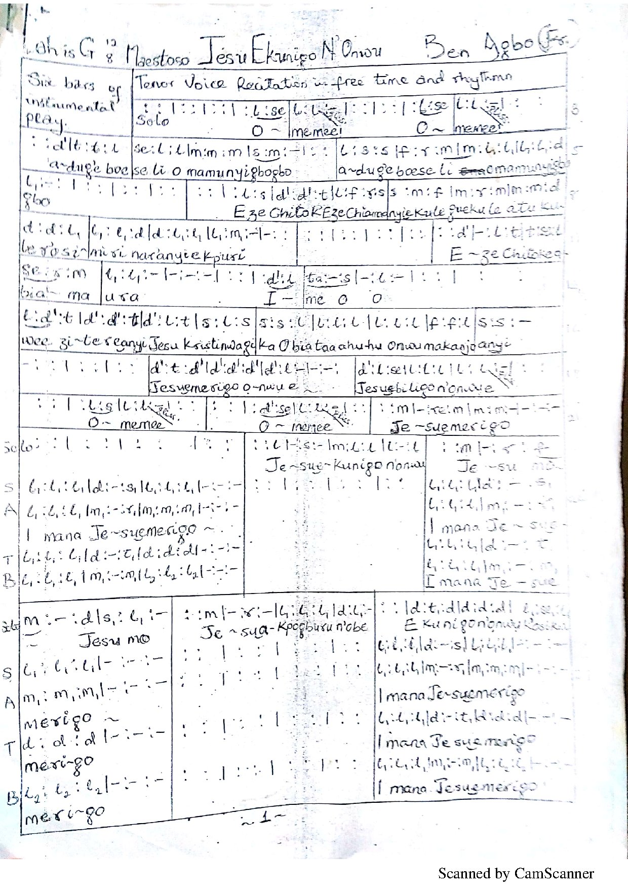 Jesu Ekunigo N Onwu By Fr. Ben Agbo