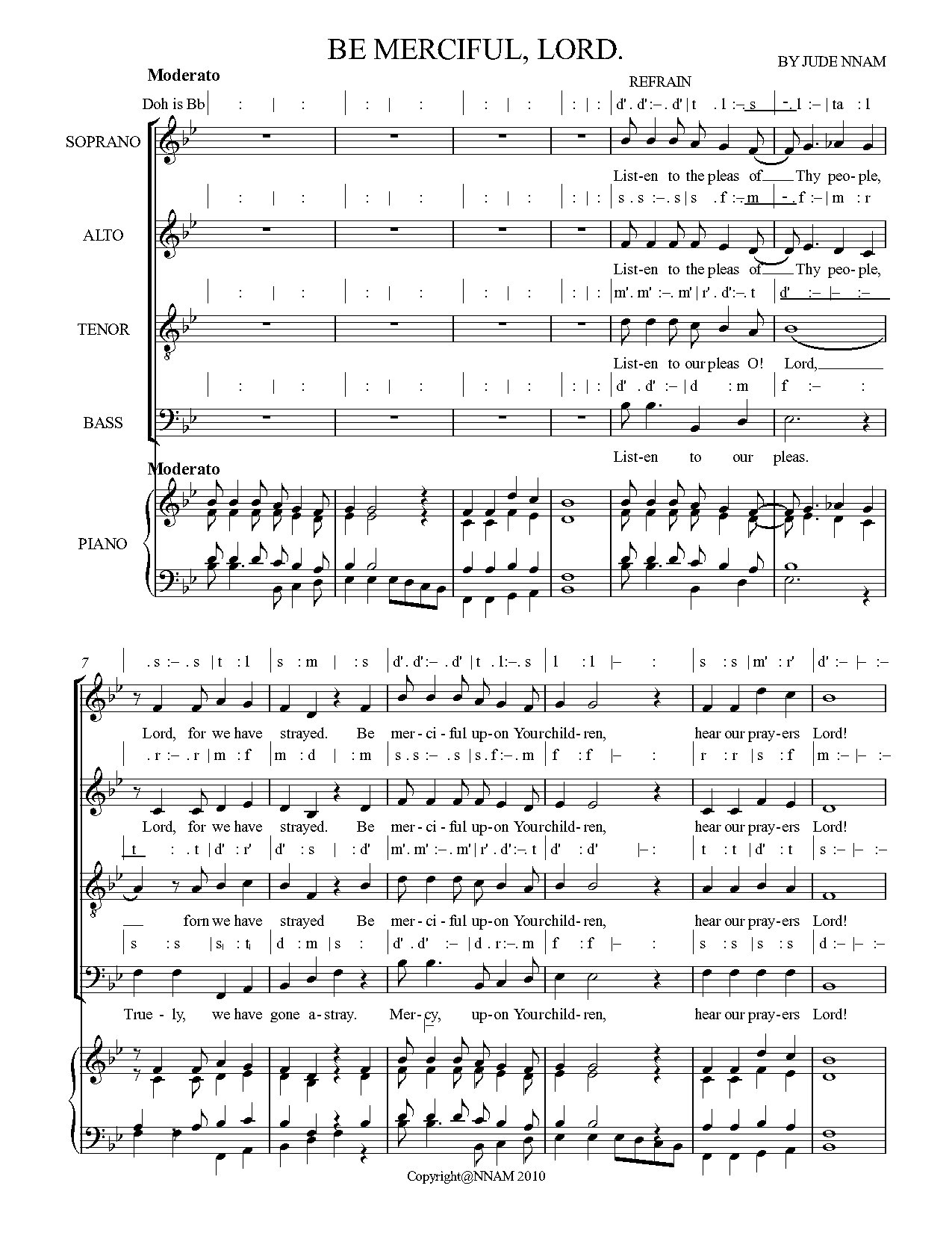 Be Merciful, Lord (lent) - Download Choir Script PDF