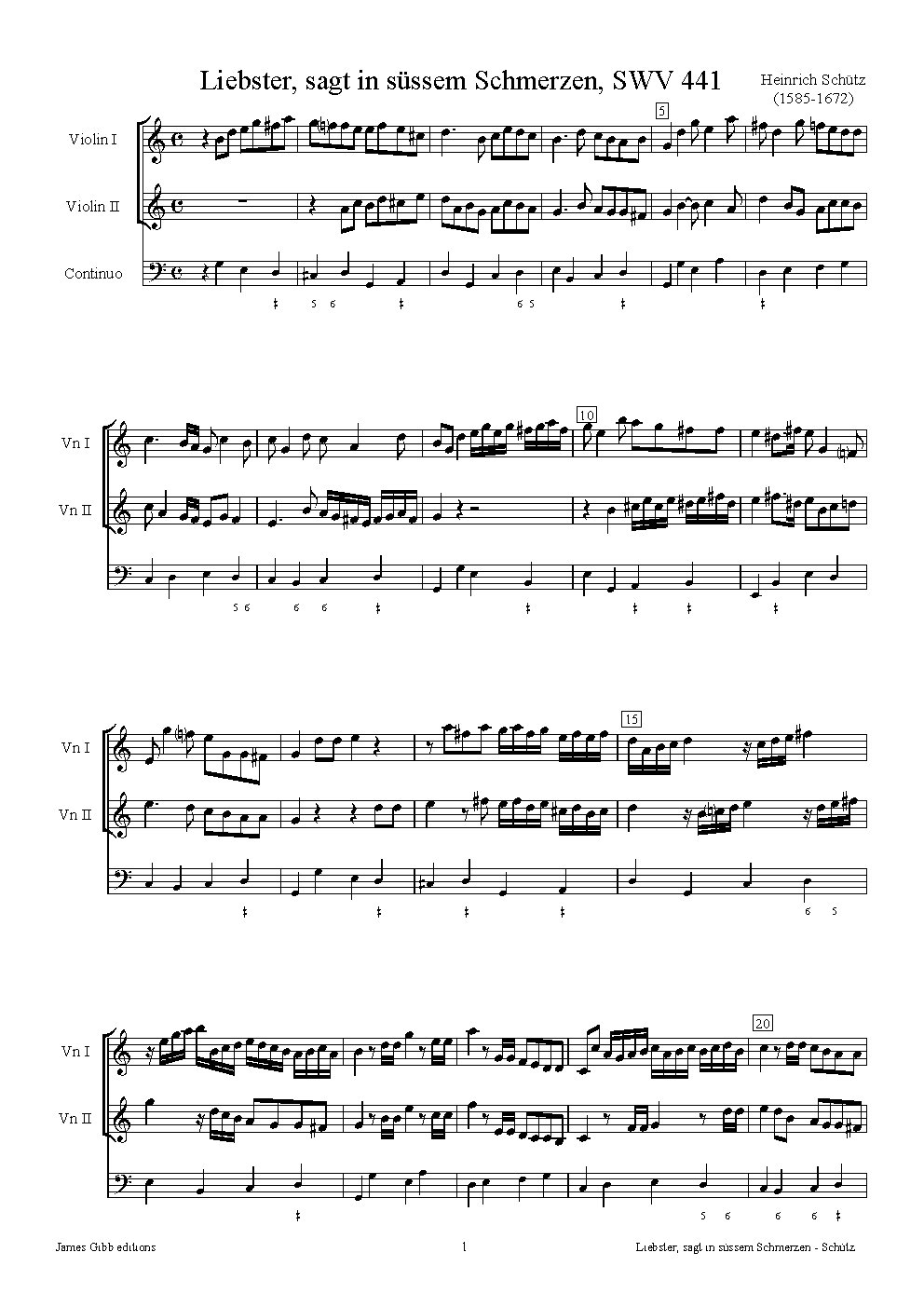 Liebster, sagt in süssem Schmerzen, SWV 441 - Choir Script PDF Thumbnail
