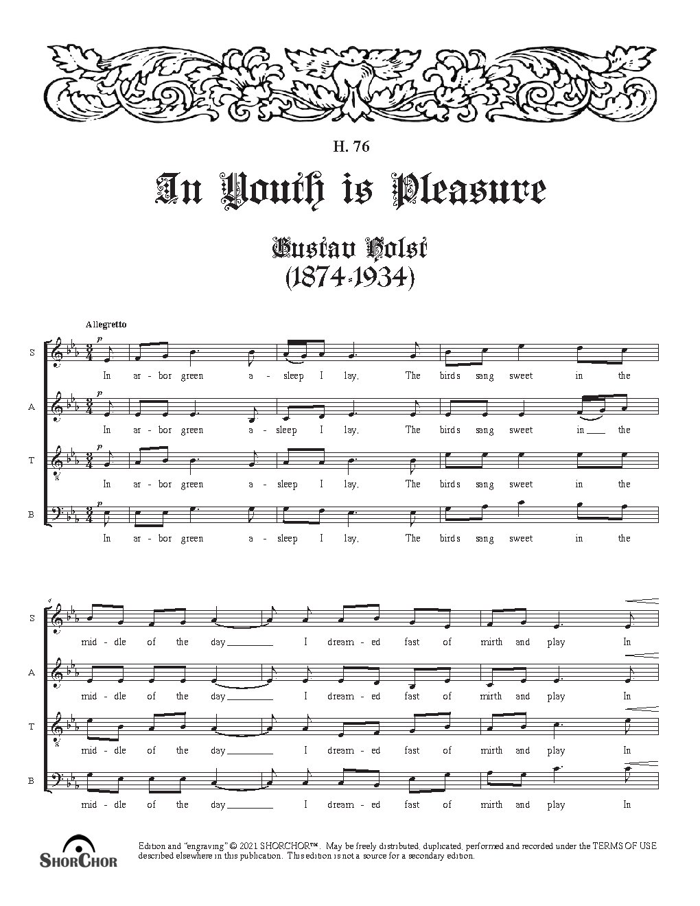 In youth is pleasure