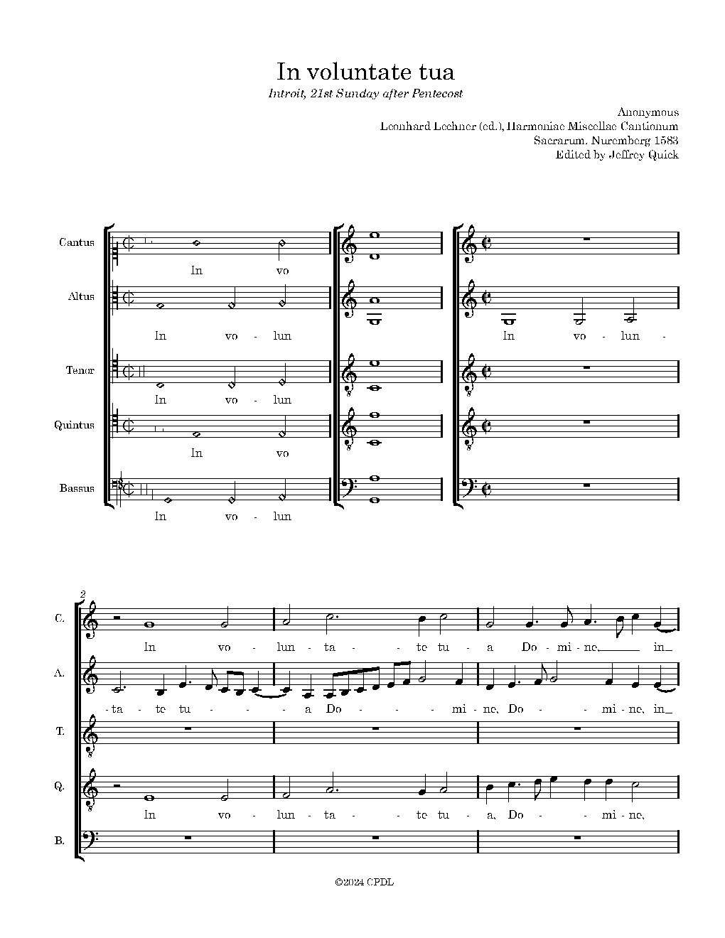 In voluntate tua, Domine