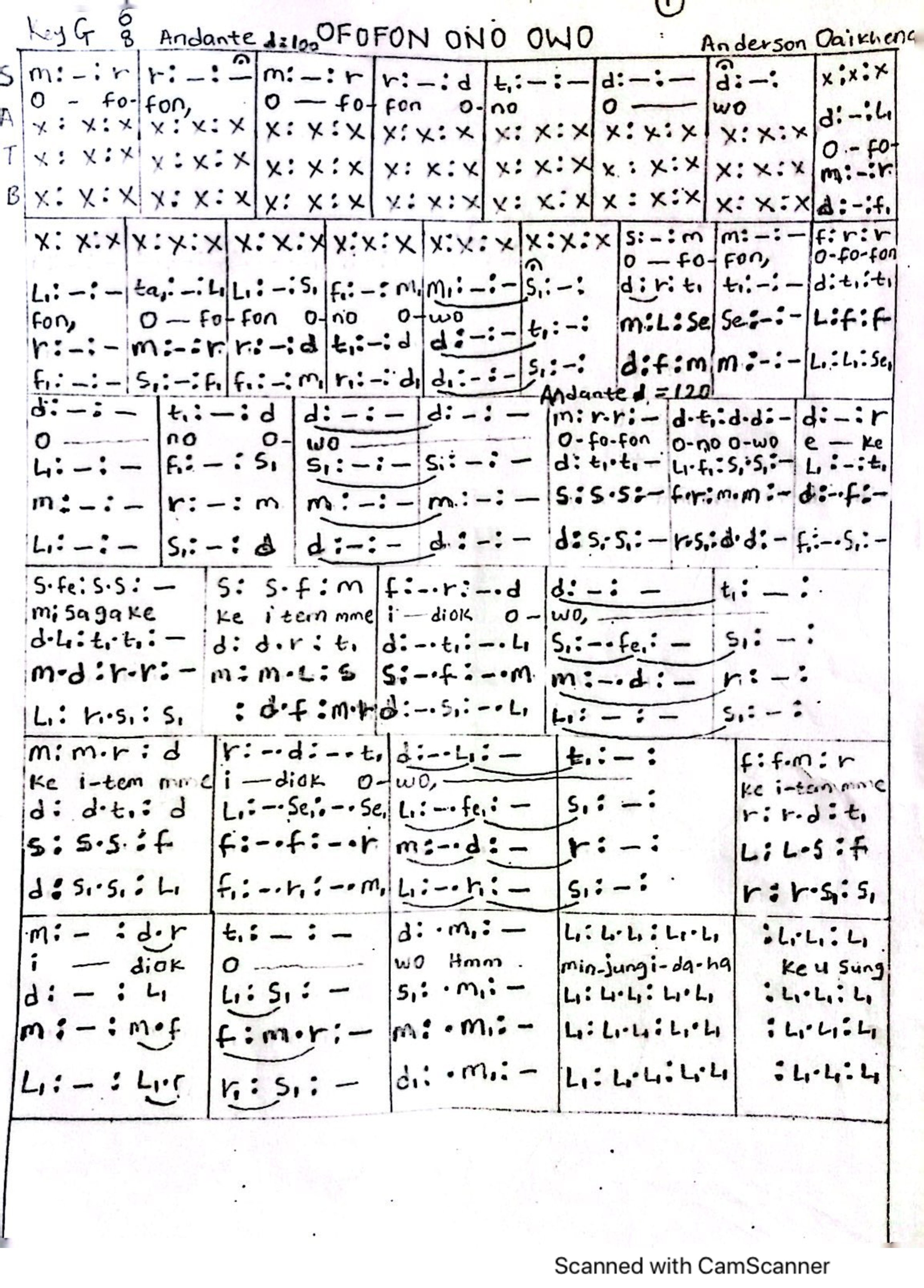 Ofofon Ono Owo - Download Choir Script PDF