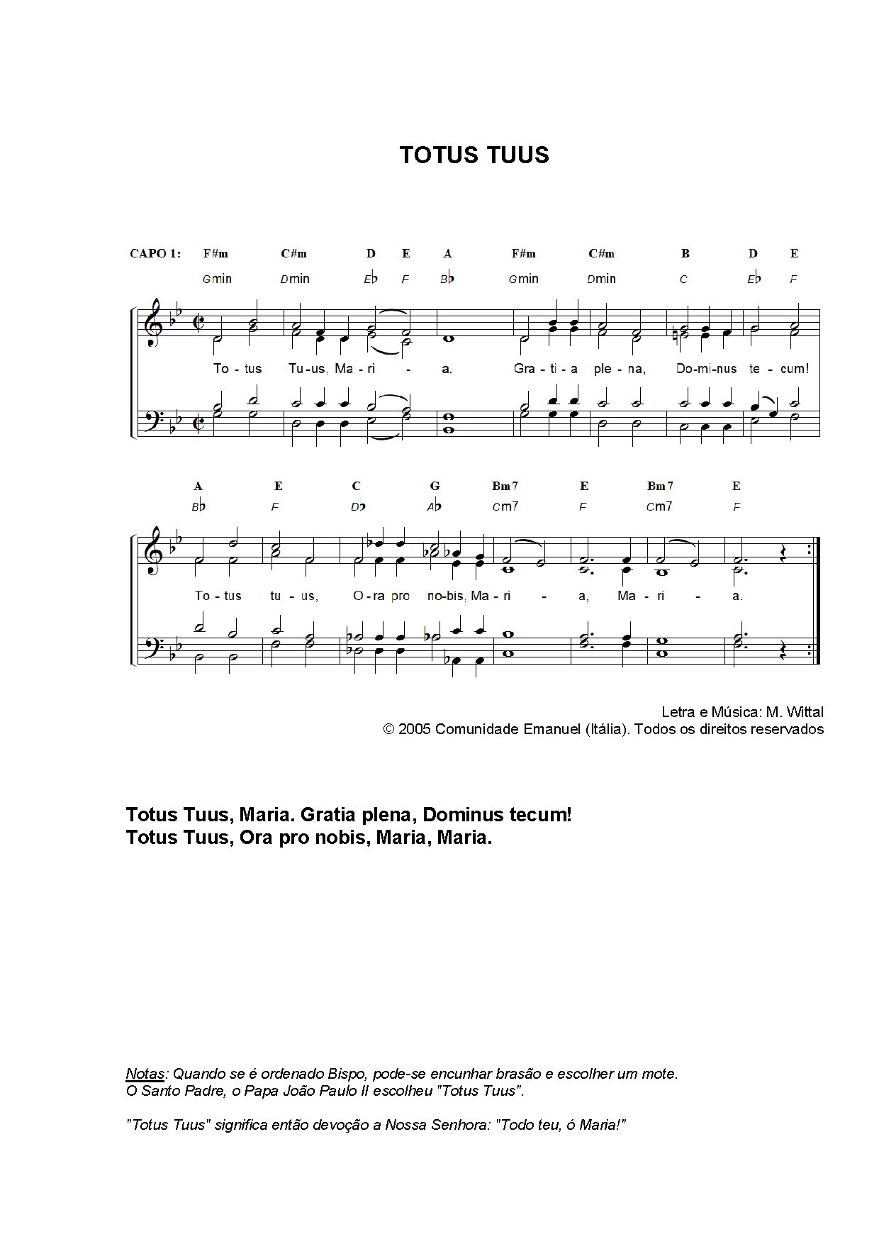 Totus.tuus - Download Choir Script PDF