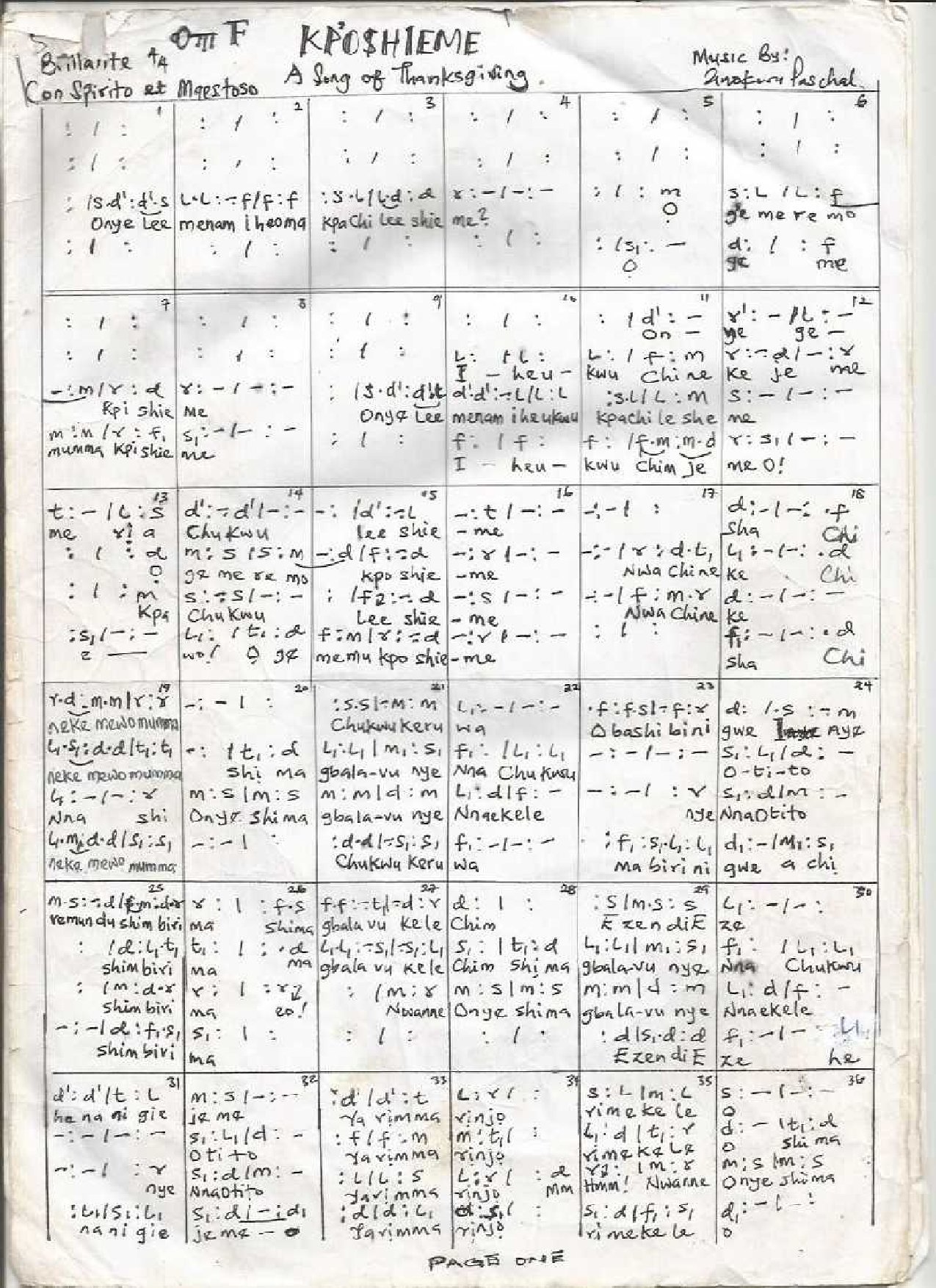 Kp Oshieme - Download Choir Script PDF