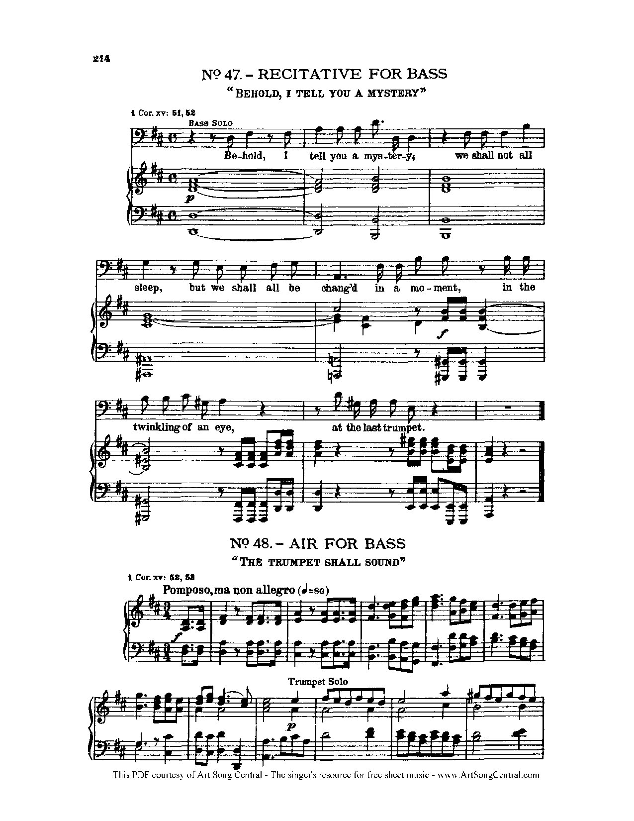 G. F. Handel -the Trumpet Shall Sound-sheetsdaily - Download Choir Script PDF