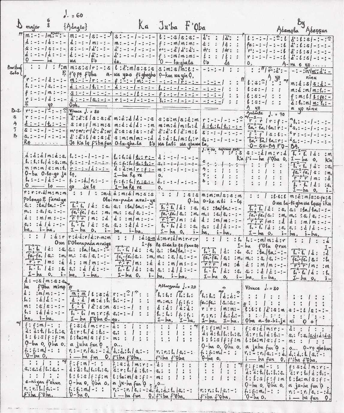 Ka Ju Ba F Oba - Download Choir Script PDF
