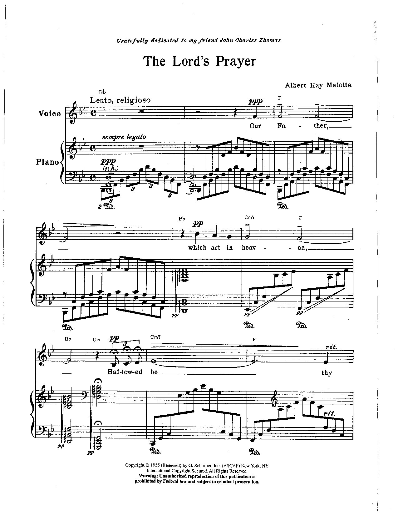 The Lord S Prayer - Download Choir Script PDF