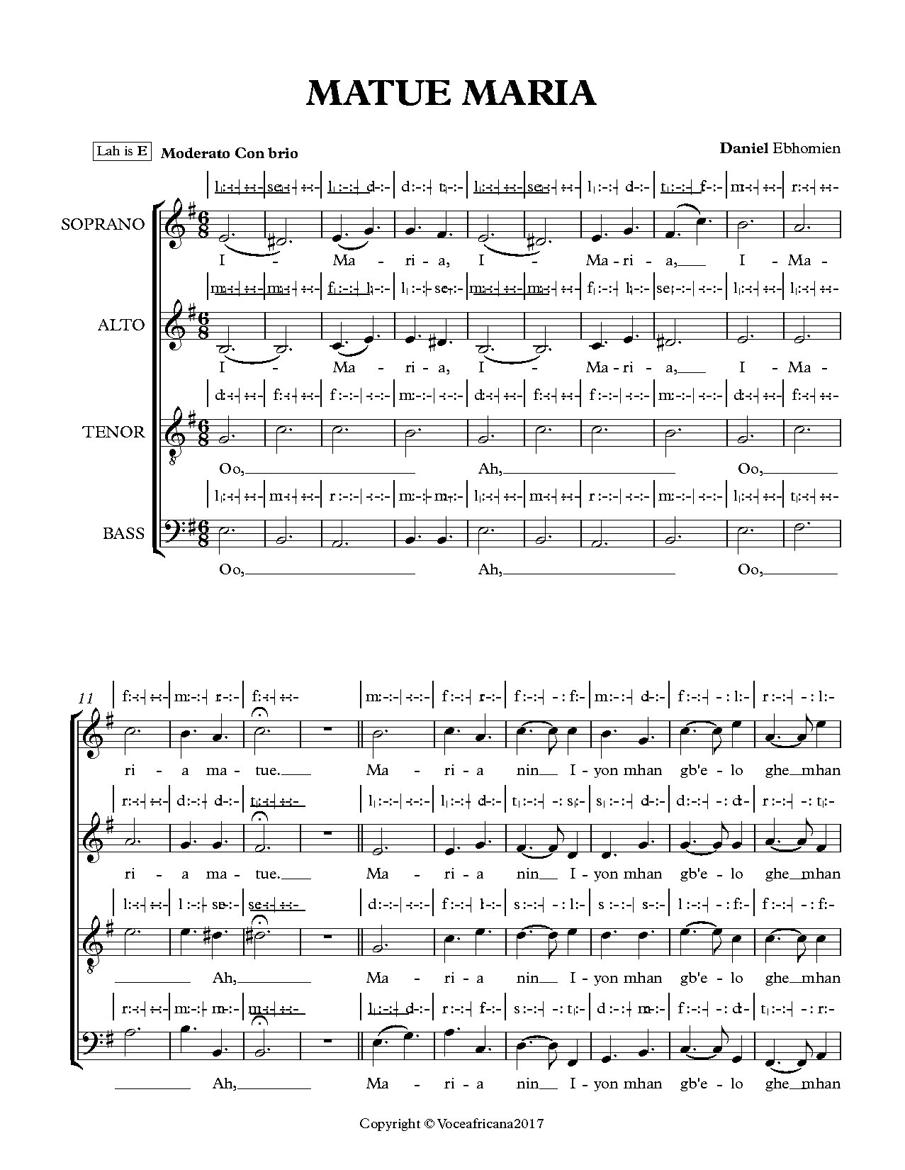 Matue-maria-daniel-ebhomien - Download Choir Script PDF