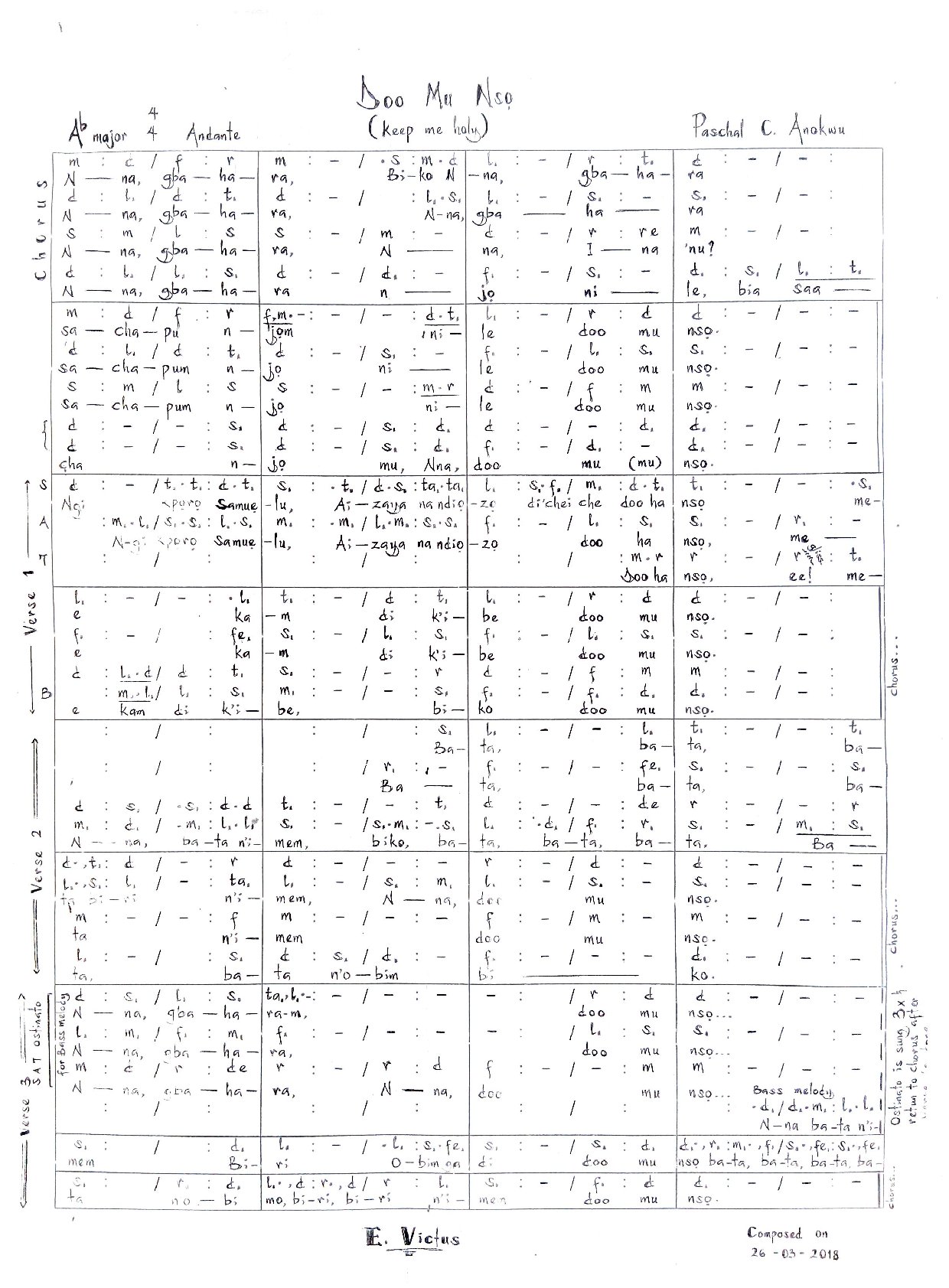 Doo Mu Nsọ - Download Choir Script PDF