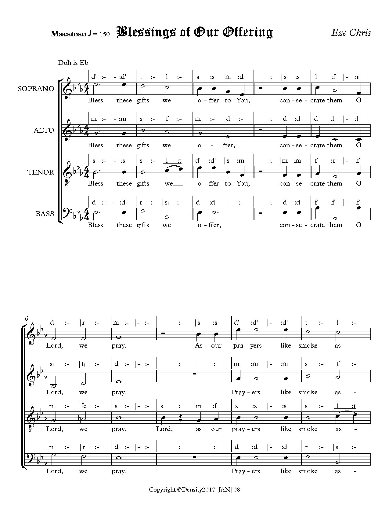 Blessings Of The Offering - Download Choir Script PDF