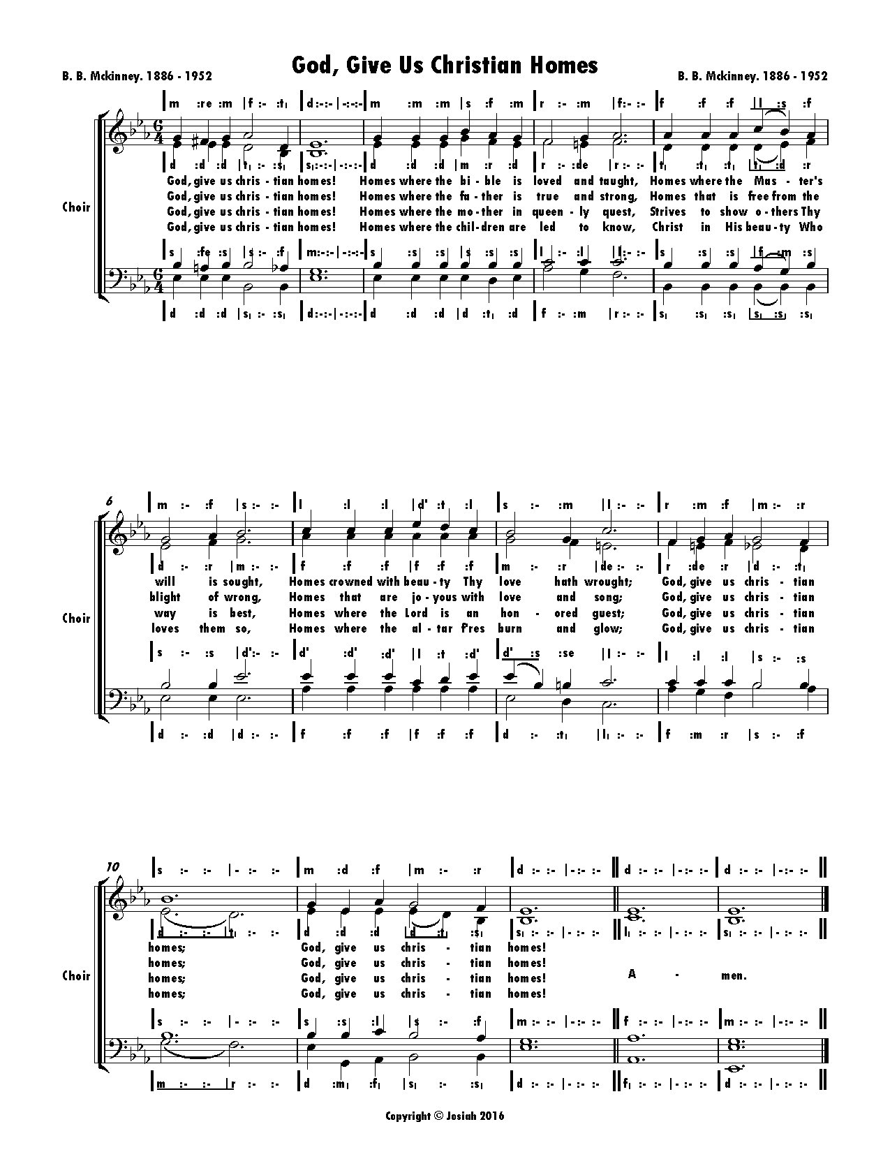 God, Give Them Christian Homes.sib - Download Choir Script PDF