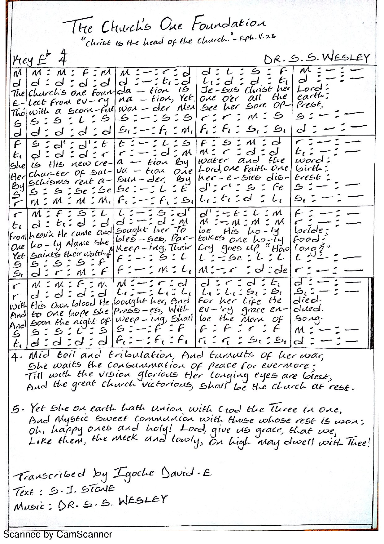 The Church Is One Foundation - Download Choir Script PDF