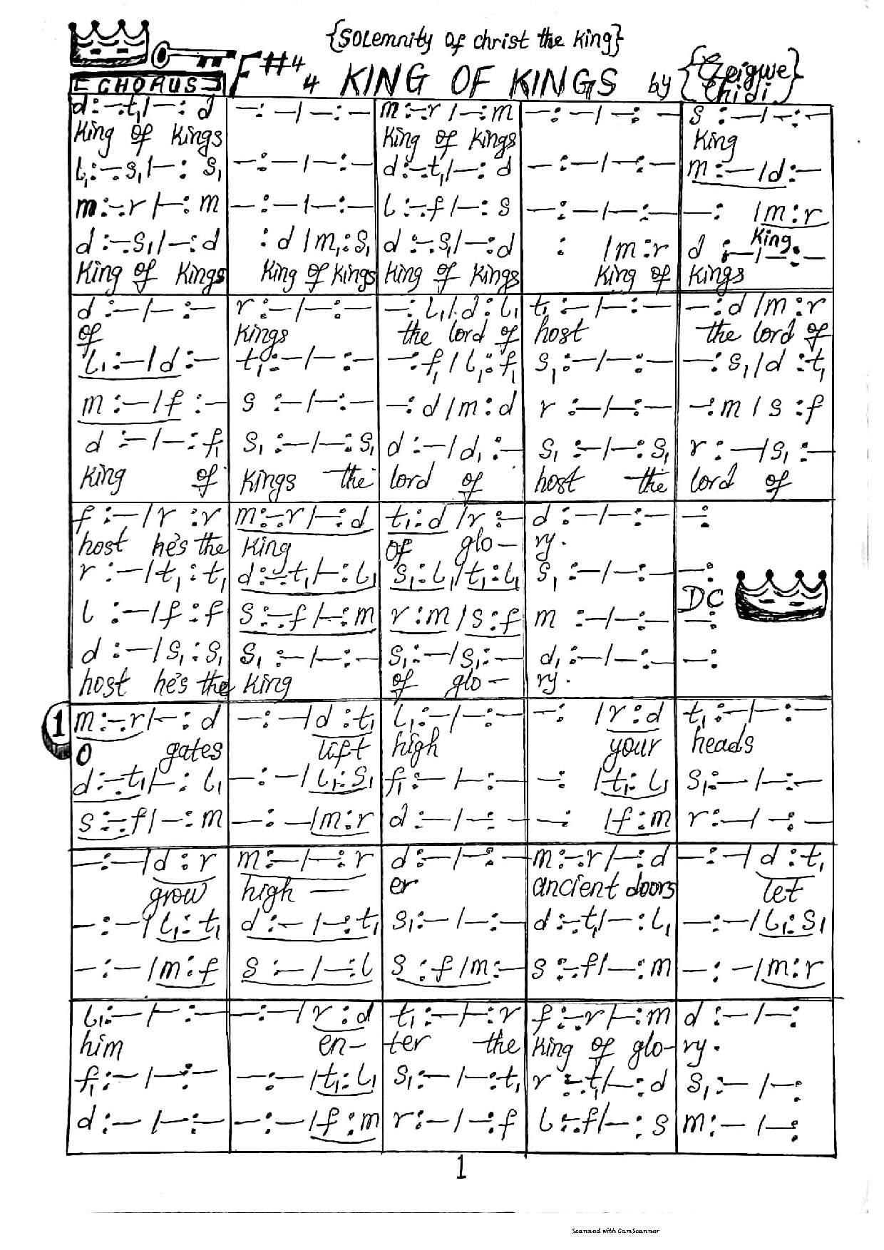 King Of Kings - Download Choir Script PDF