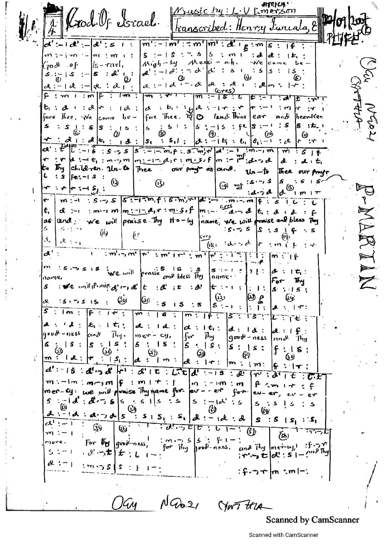 God Of Lsrael - Download Choir Script PDF